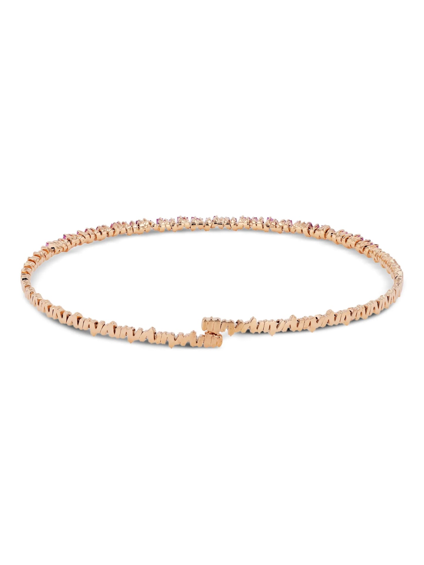 18K rose gold pink sapphire choker