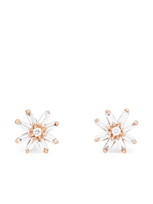 18K rose gold small Starburst diamond studs