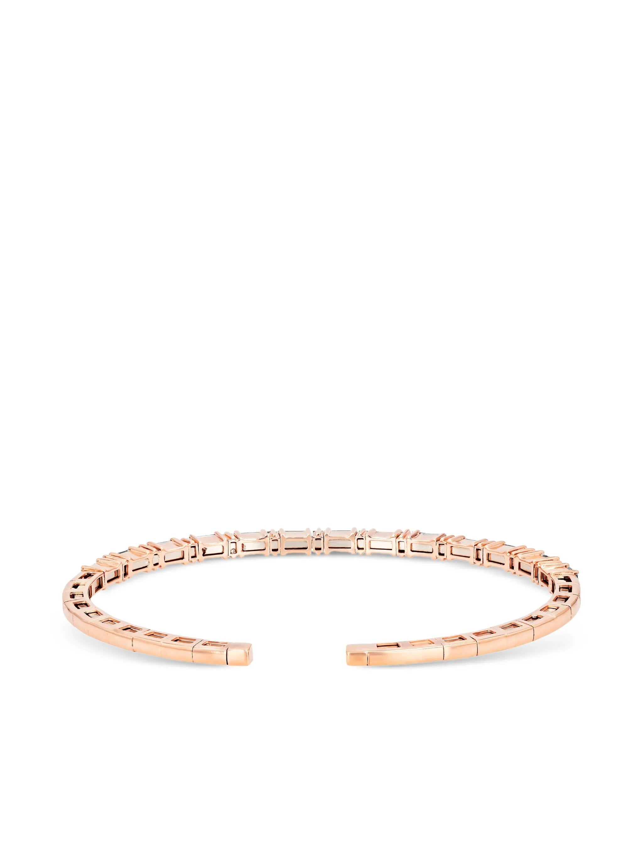 18K rose gold diamond bangle
