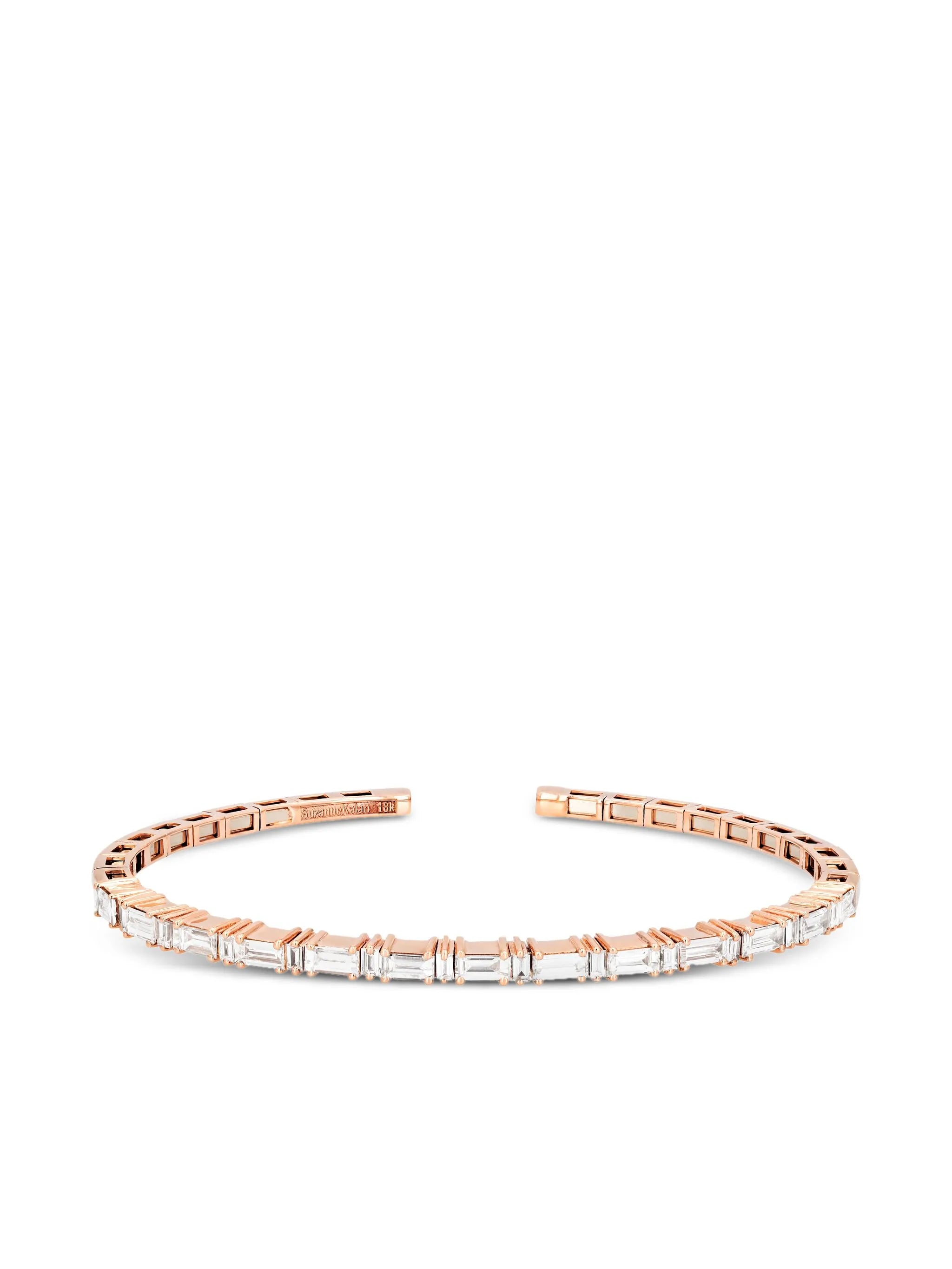 18K rose gold diamond bangle