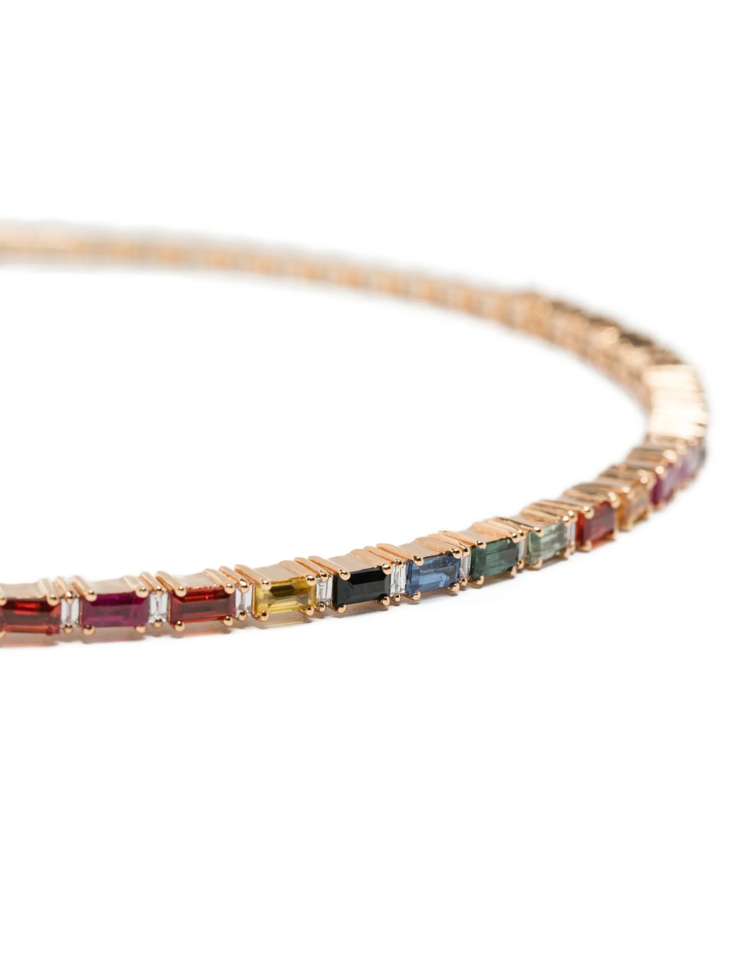 18CT yellow gold rainbow sapphire choker