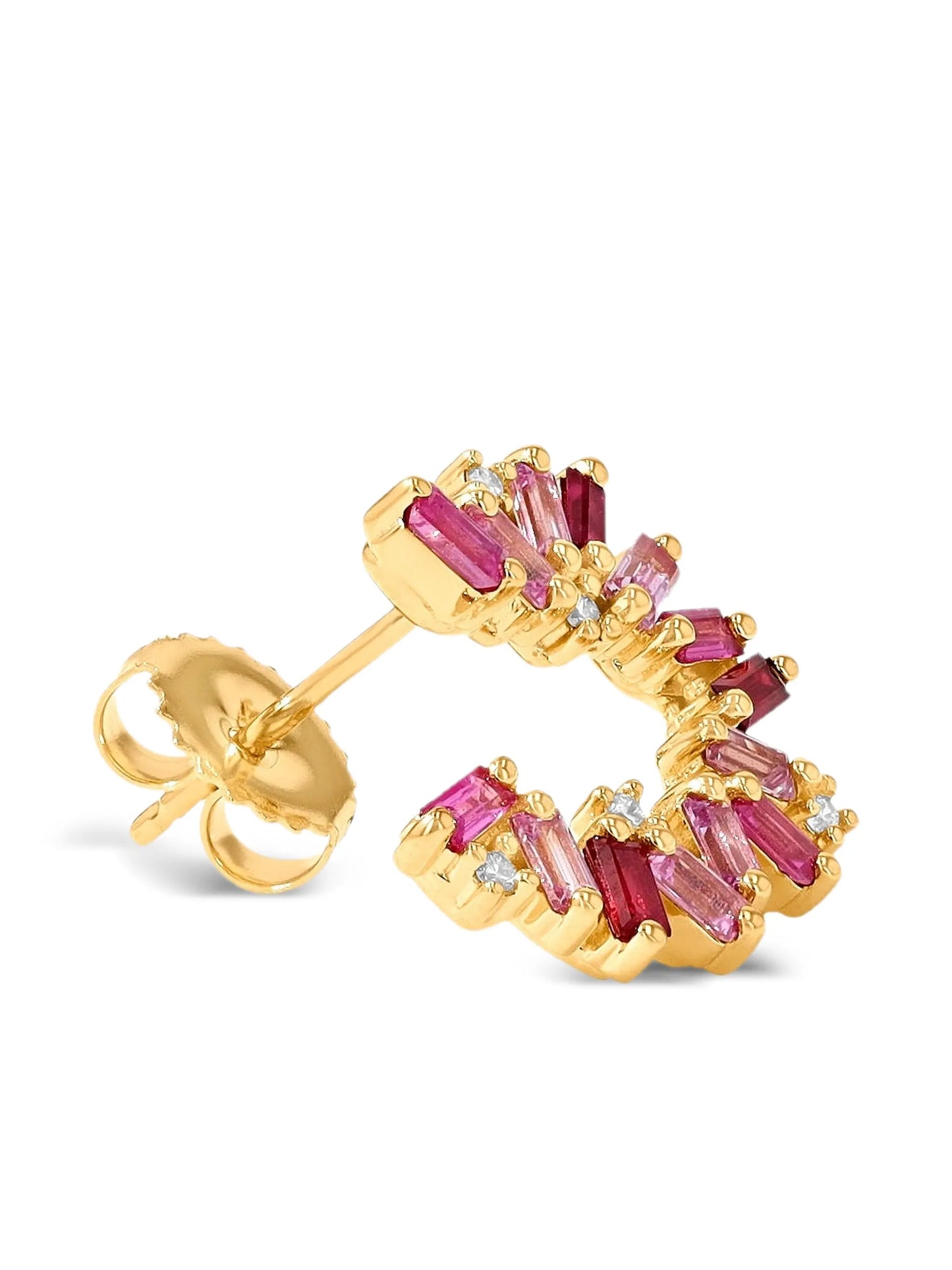 18K yellow gold multi-stone swirl earrings