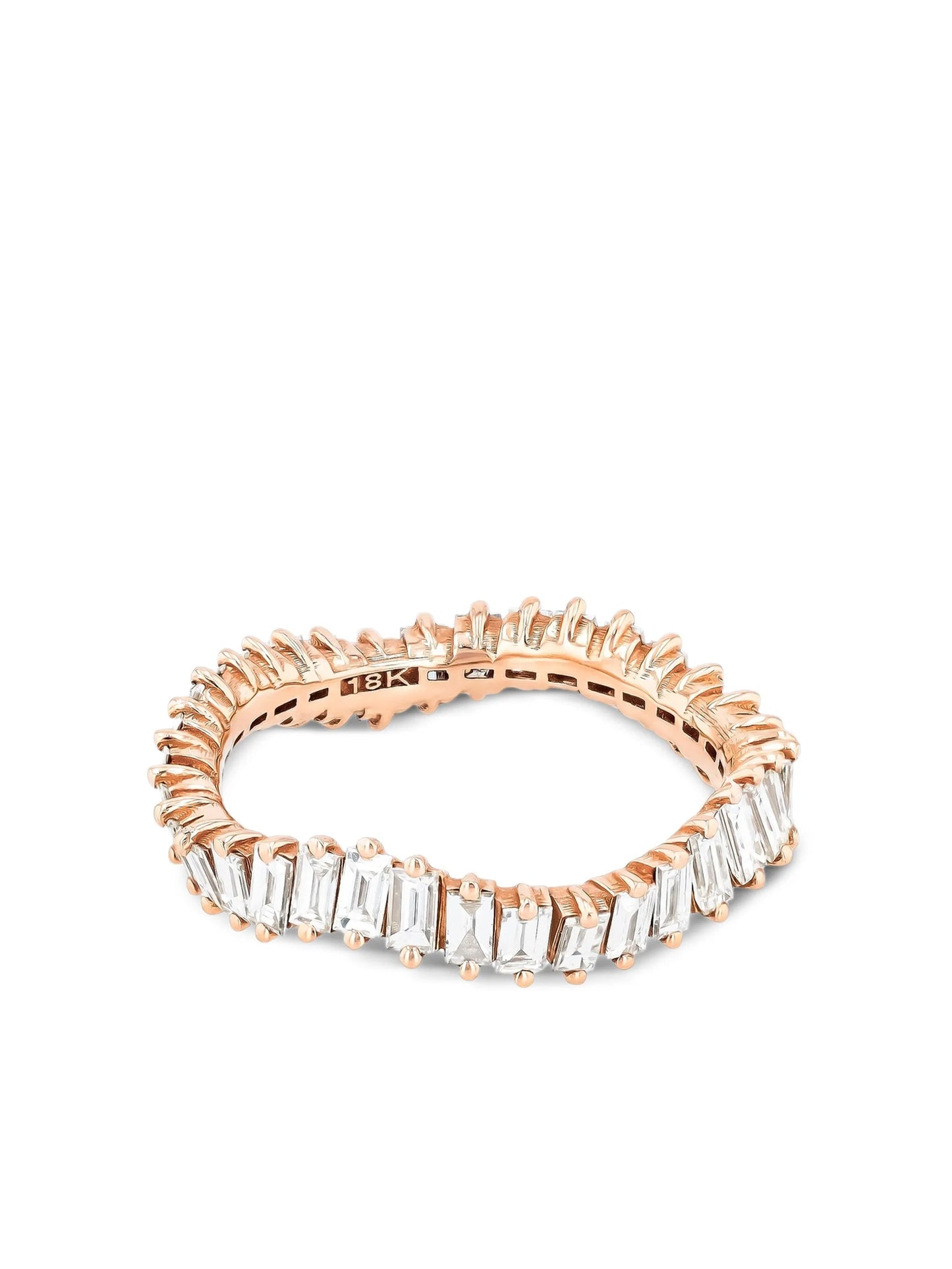 18K rose gold Wave diamond ring