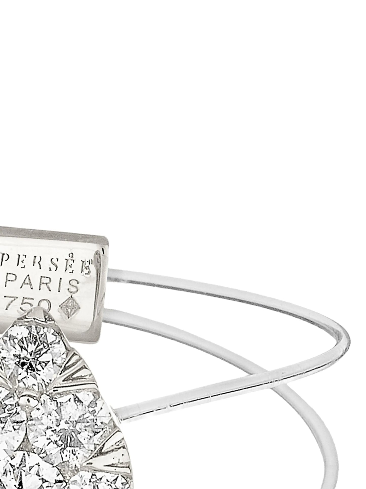 18K white gold floating-pear diamond ring