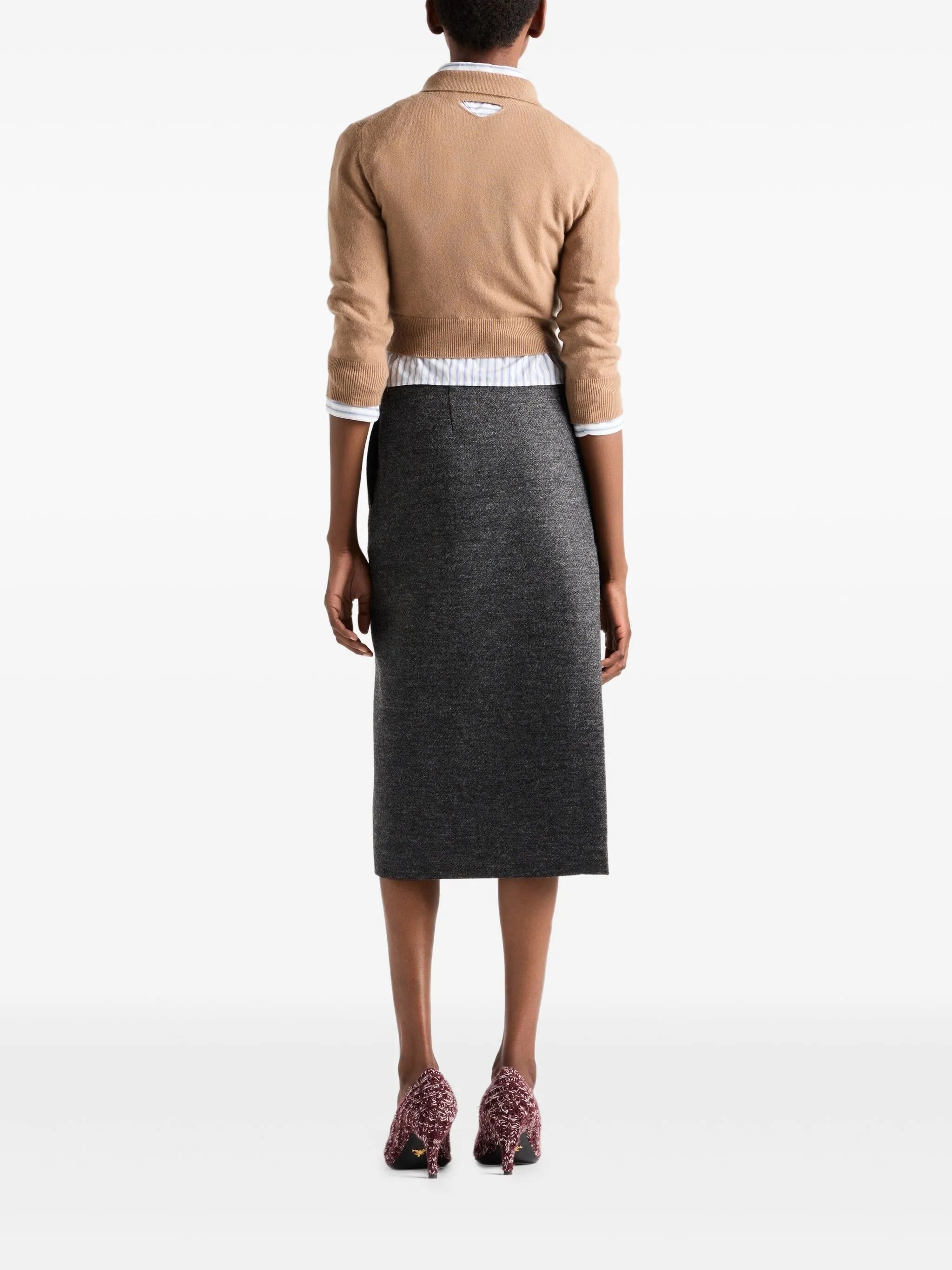 triangle-logo half-zip sweater