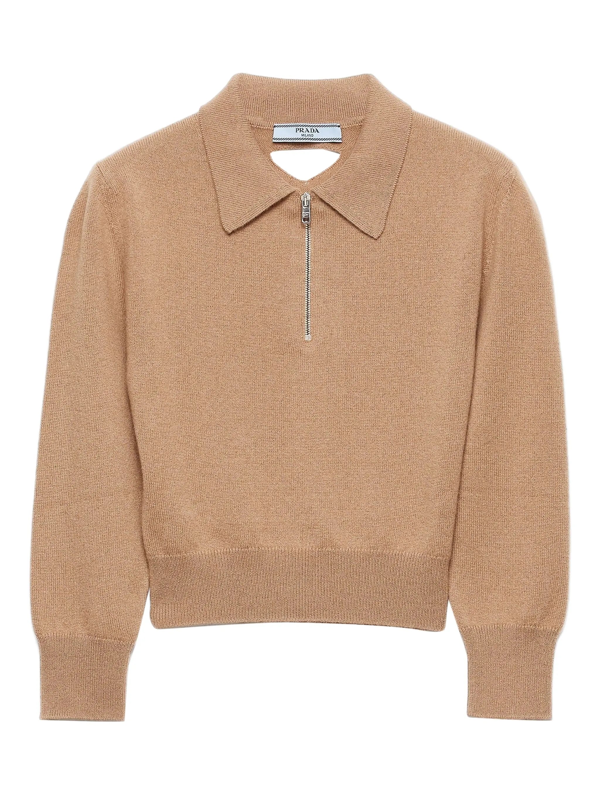 triangle-logo half-zip sweater