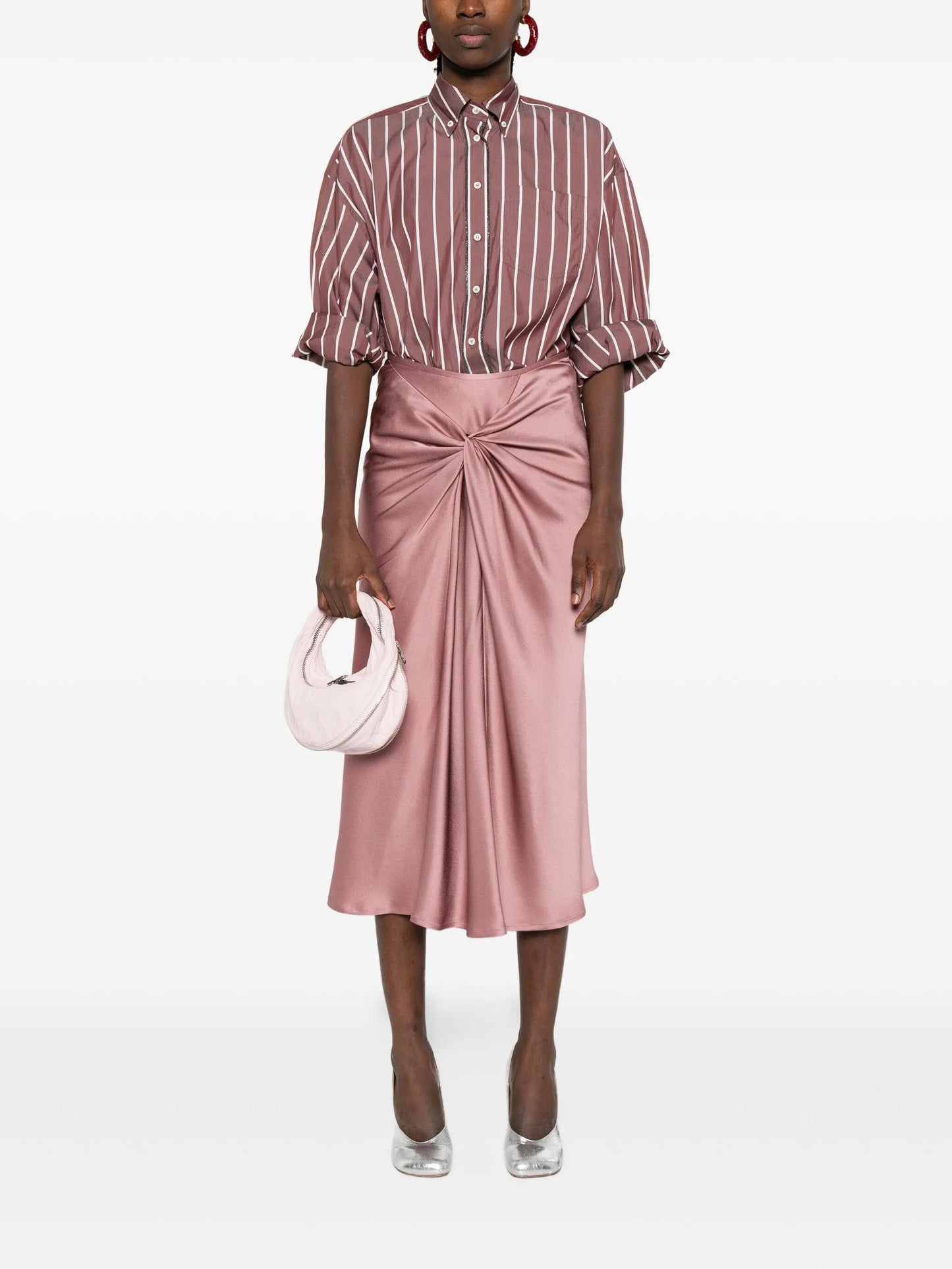 twisted satin skirt