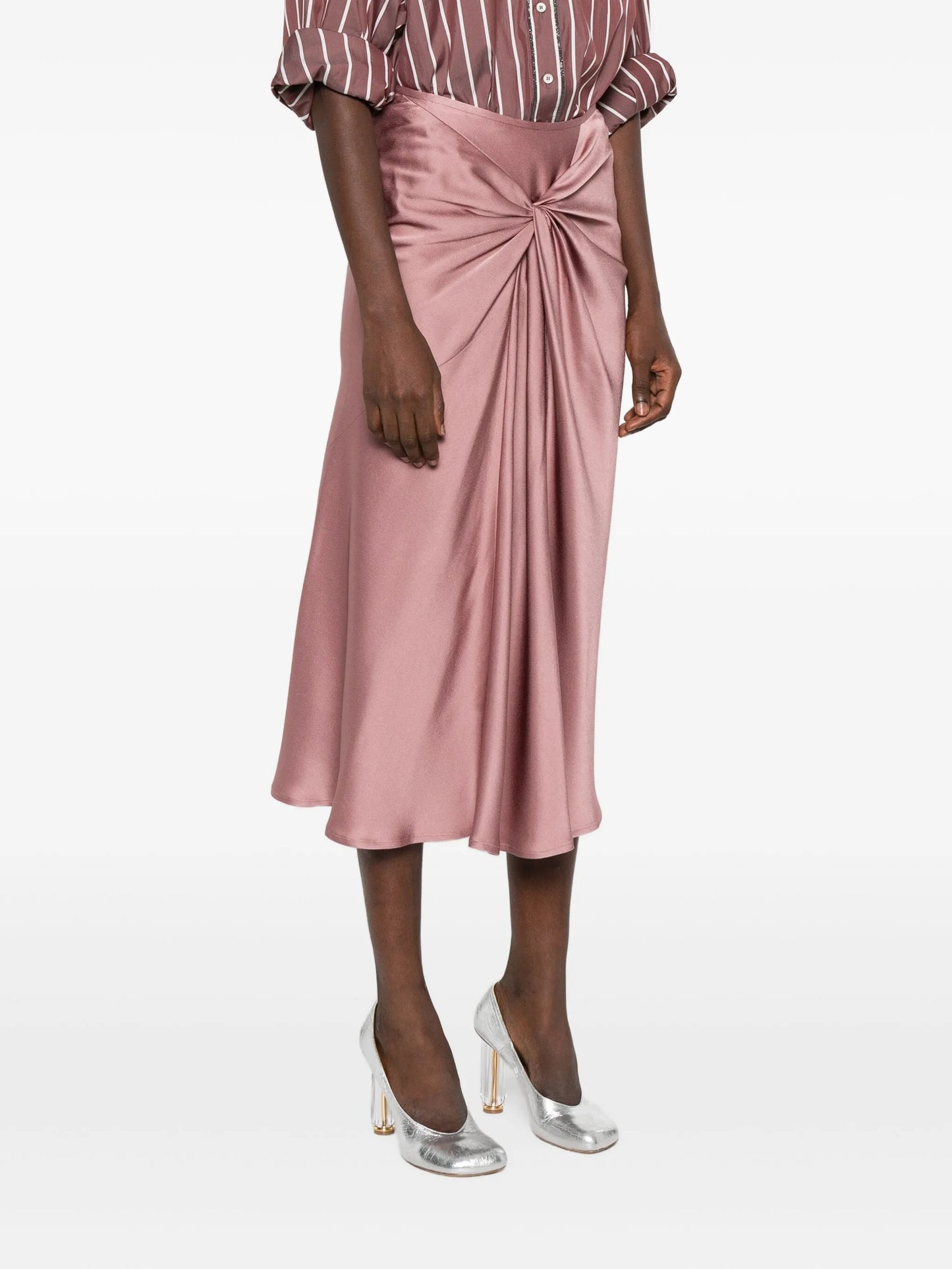 twisted satin skirt