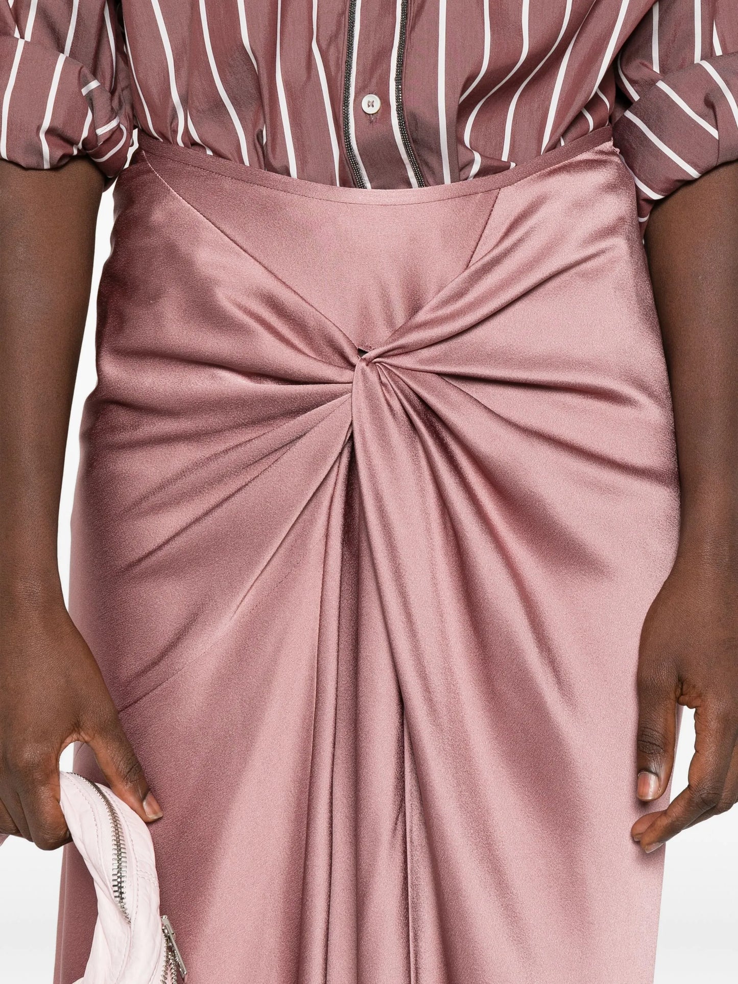 twisted satin skirt