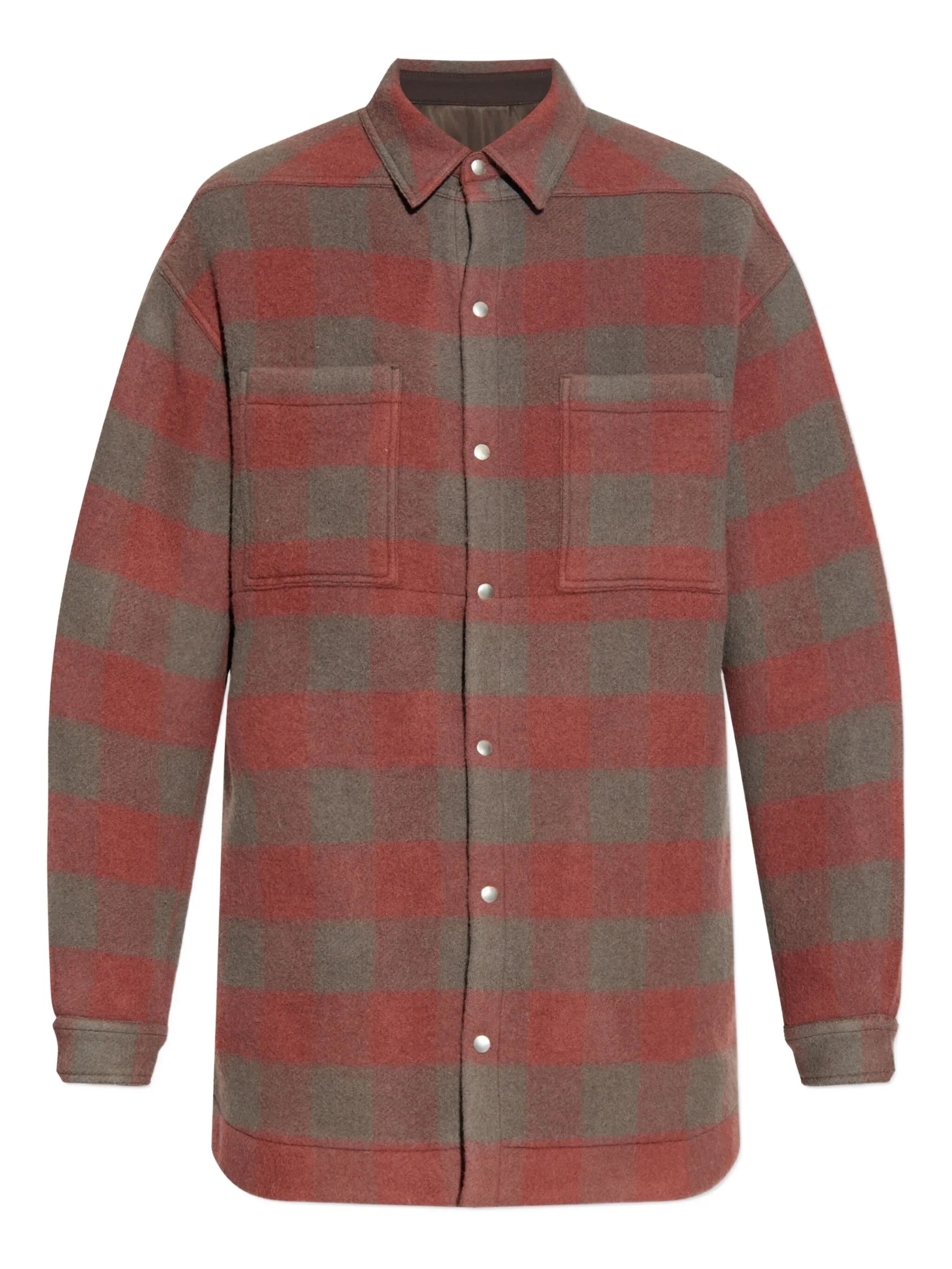 checked wool overshirt