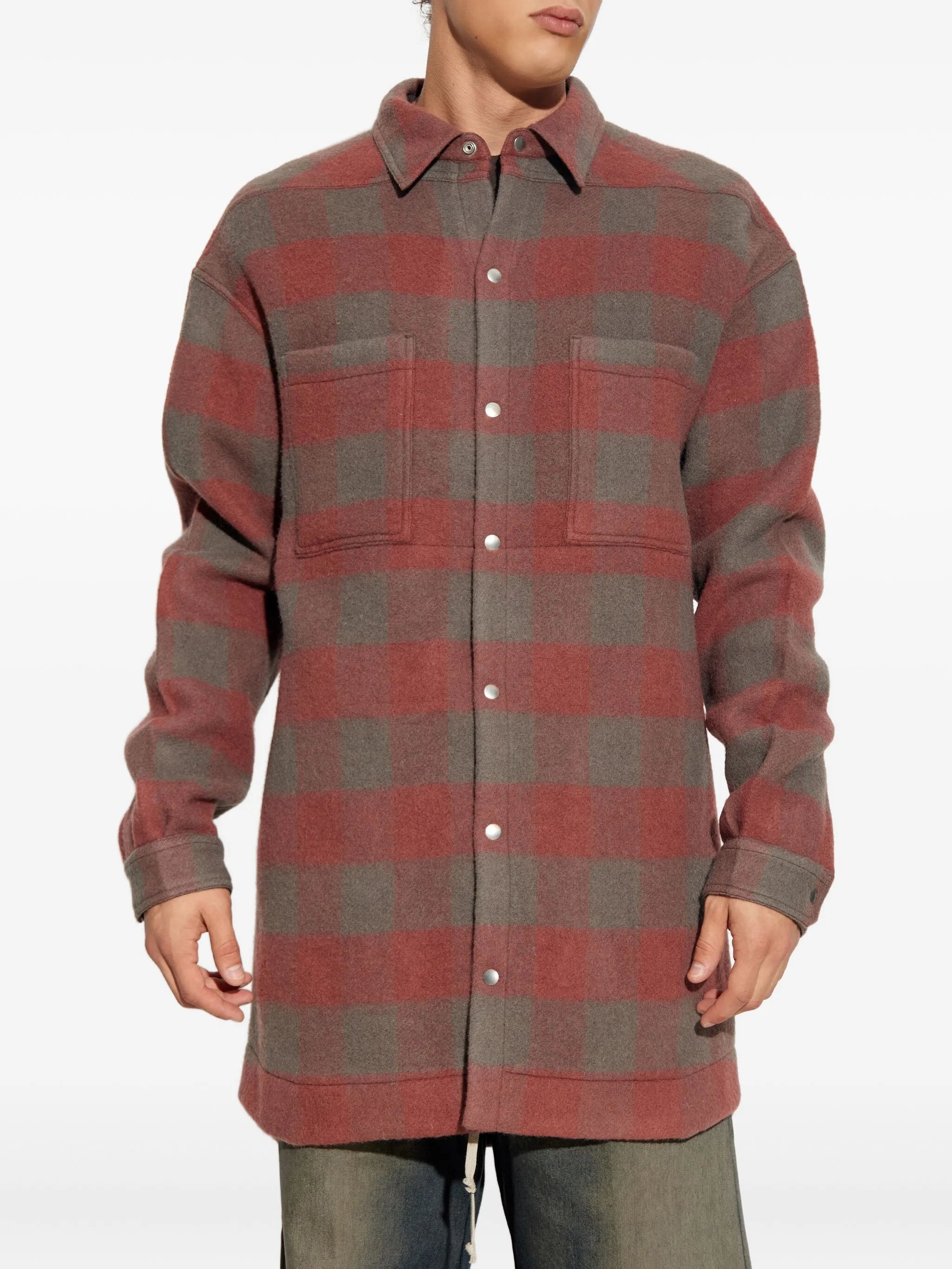 checked wool overshirt