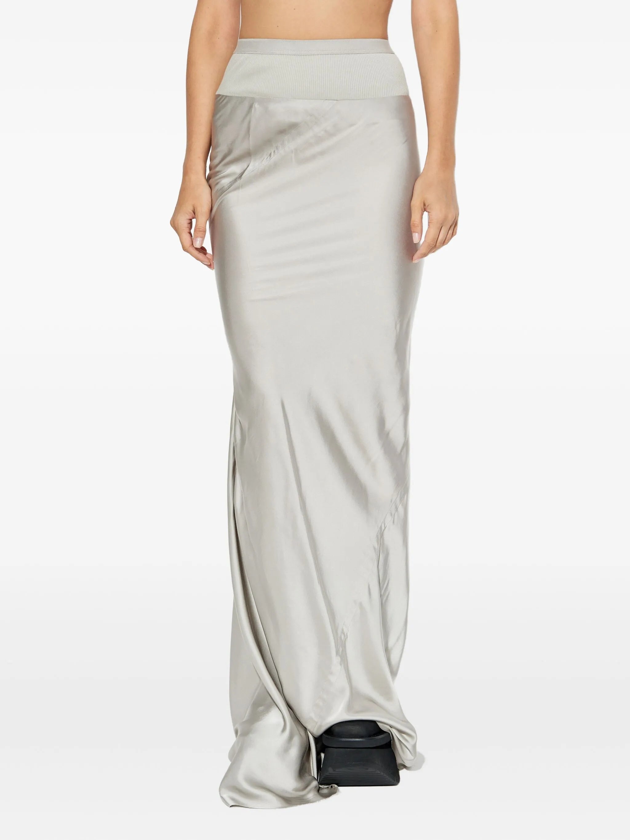 ribbed-waistband skirt