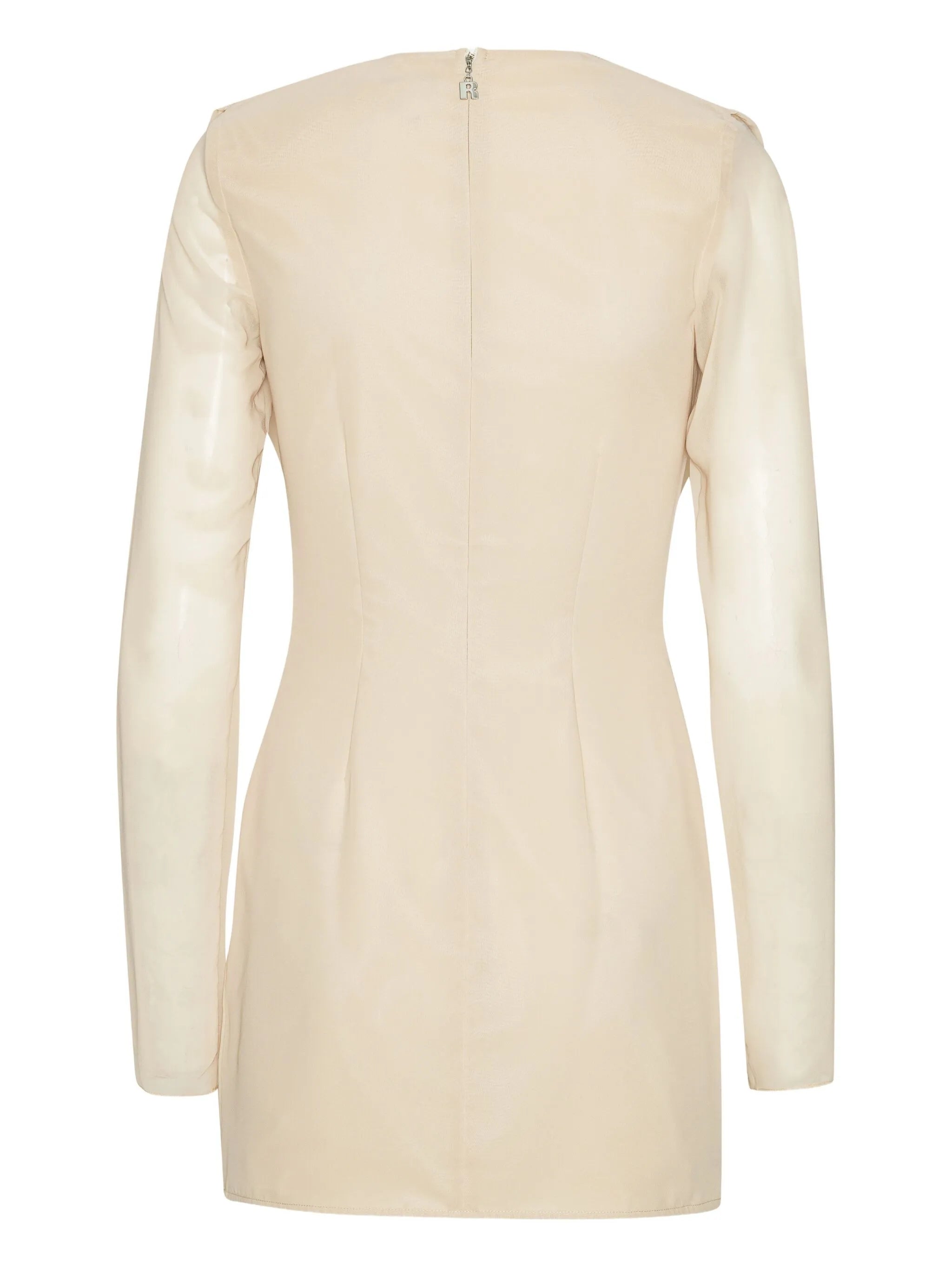 cowl-neck long-sleeve mini dress