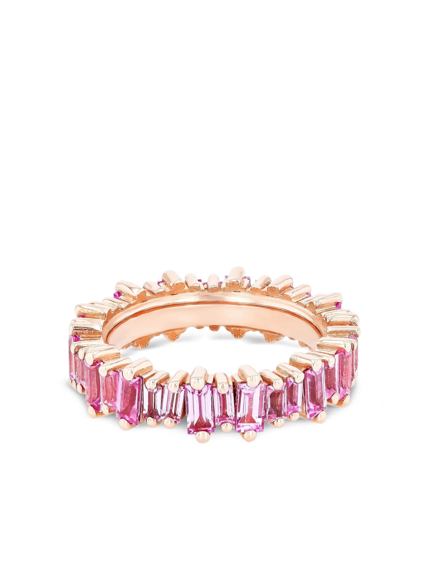 18K rose gold pink sapphire eternity band