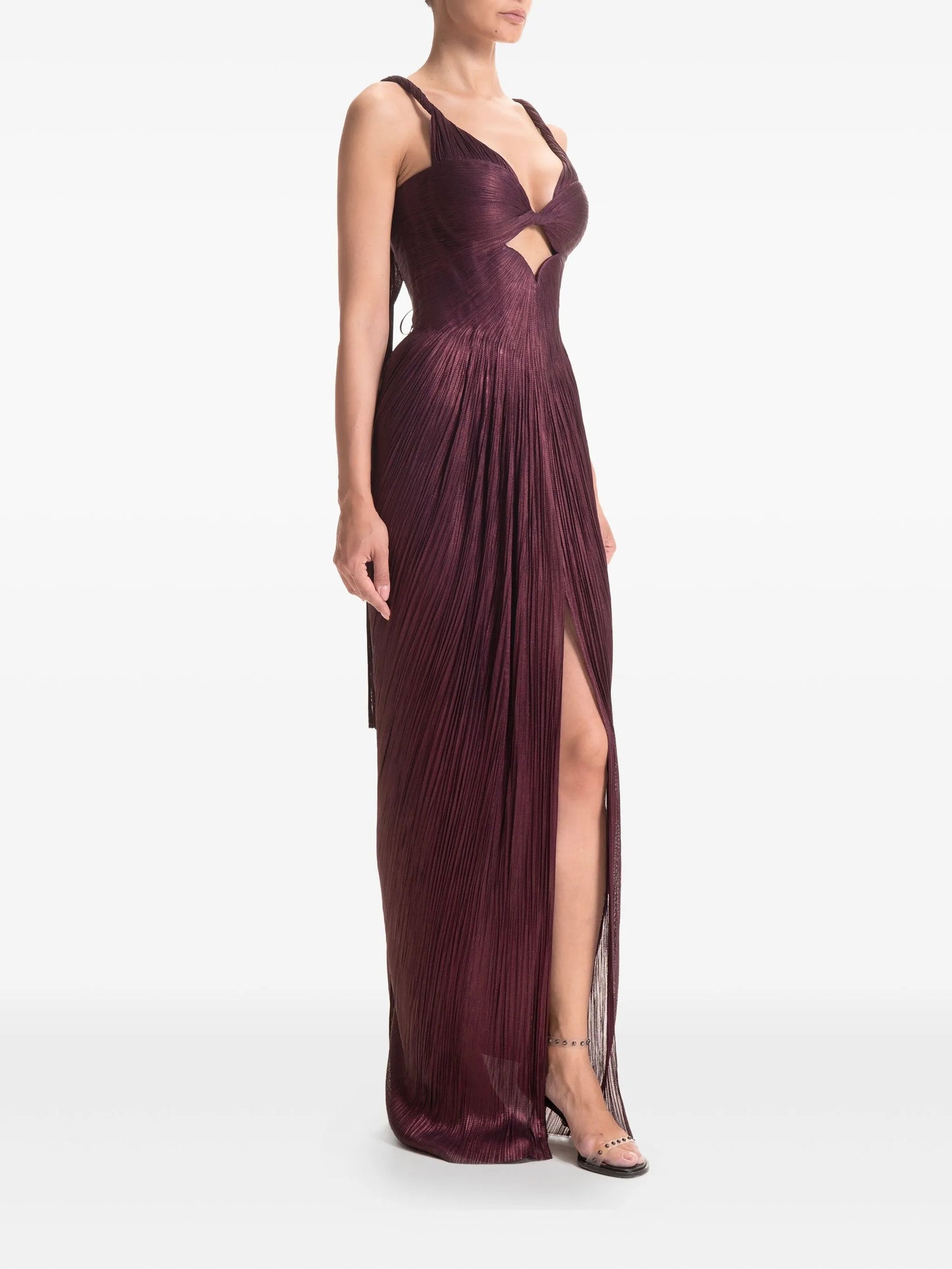 pleated maxi dress