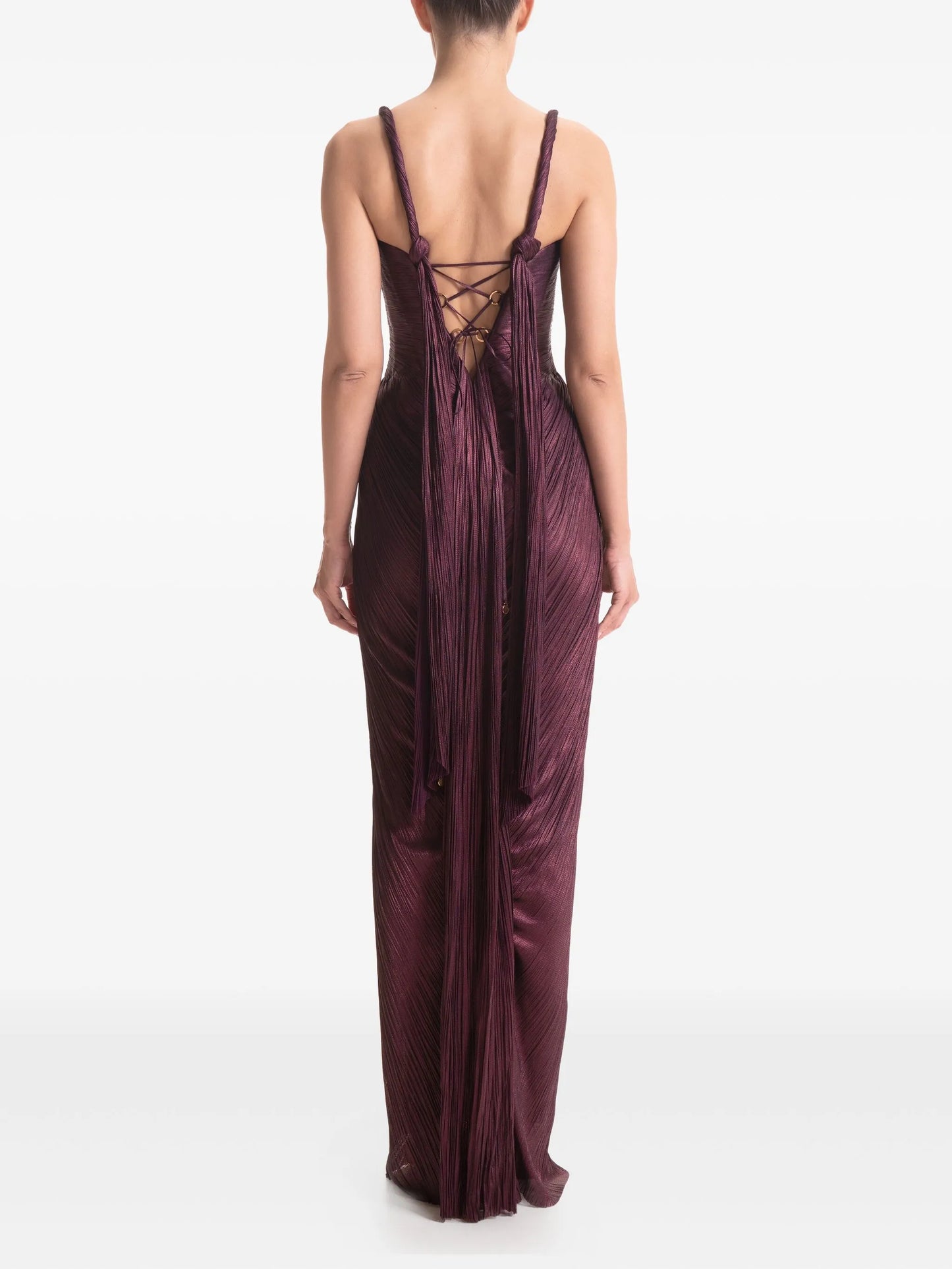 pleated maxi dress