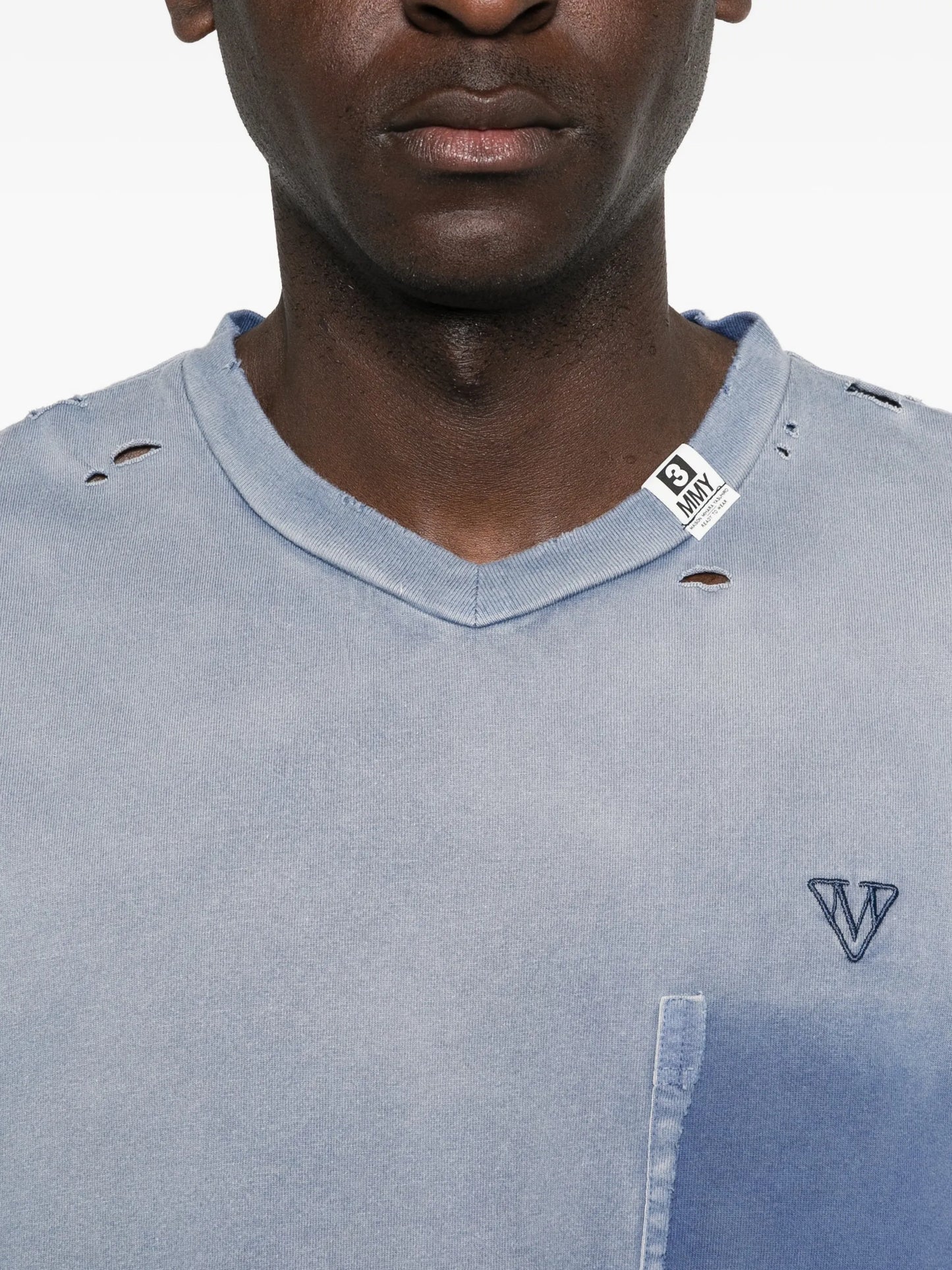 distressed pocket V-neck T-shirt