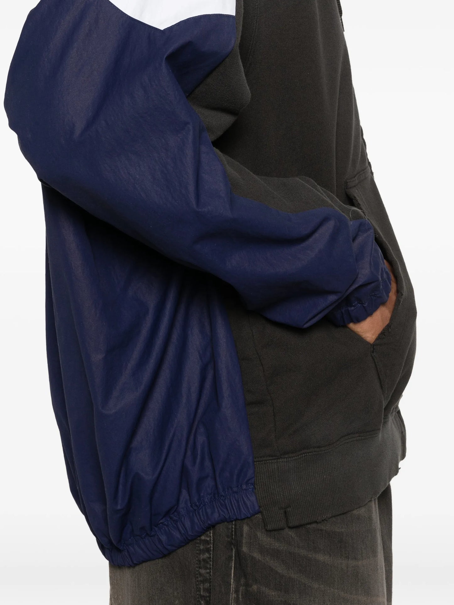 zip-up panelled jacket