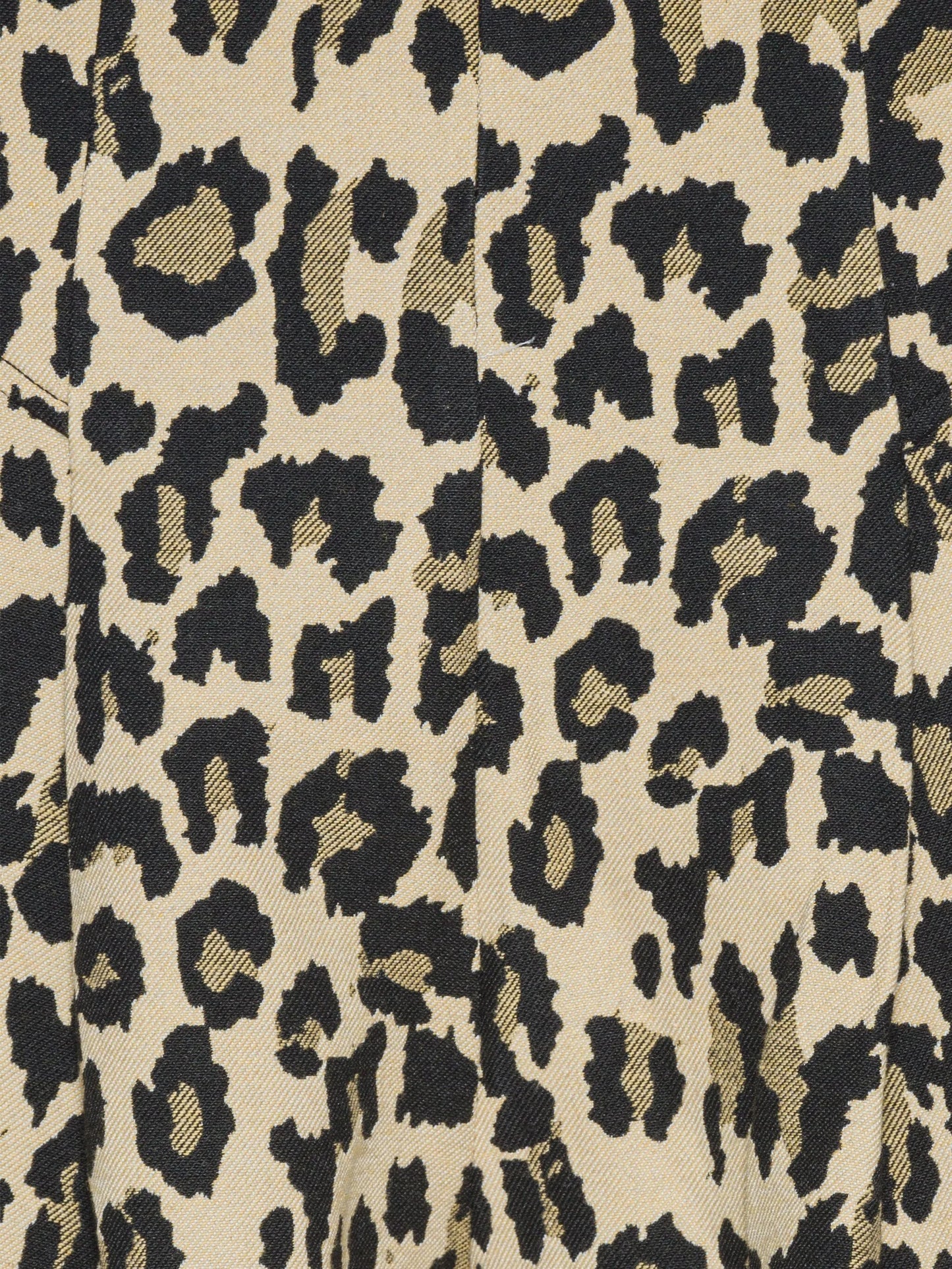 pleated leopard-print trousers