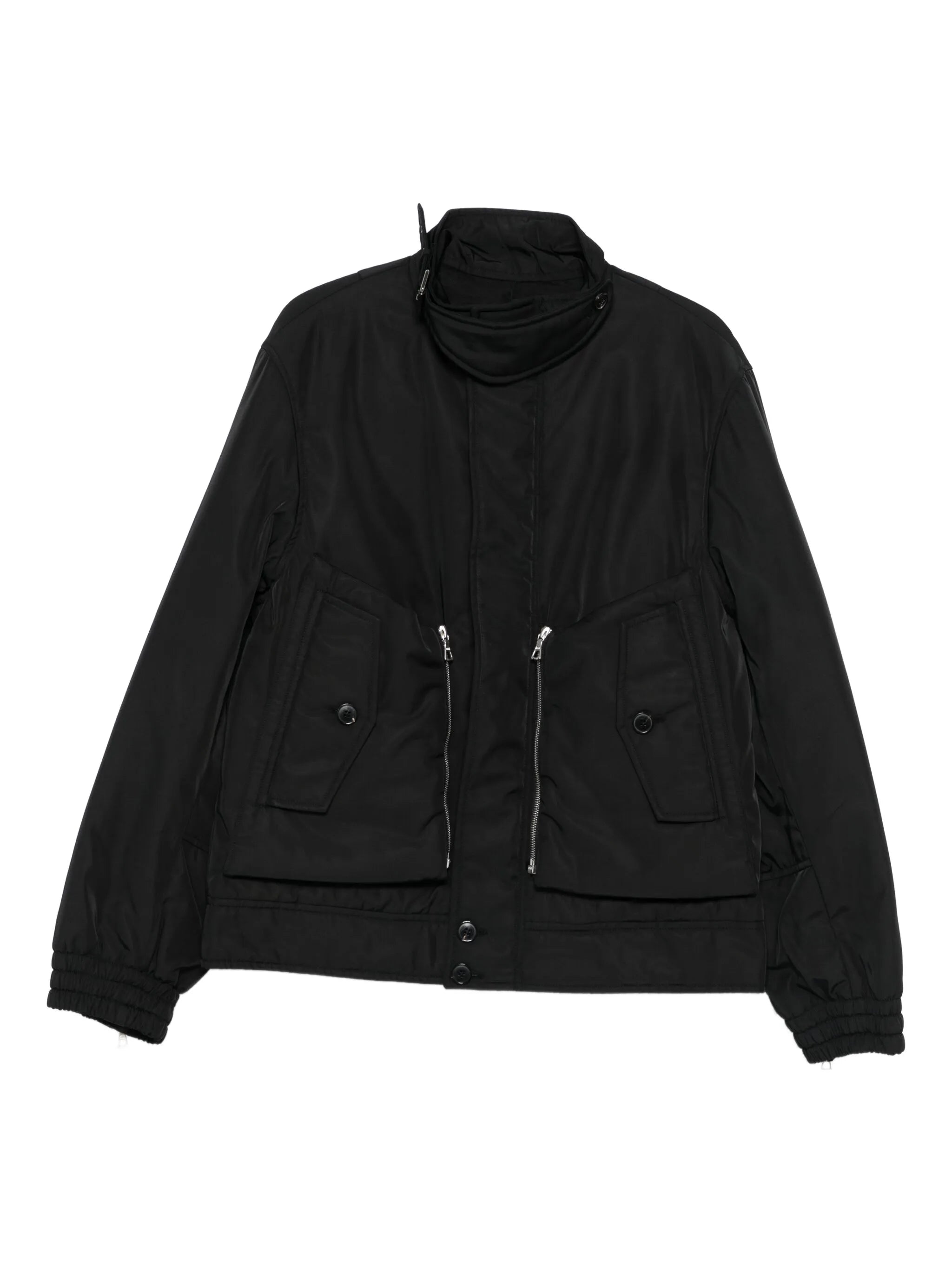 flap-pocket zip-front jacket