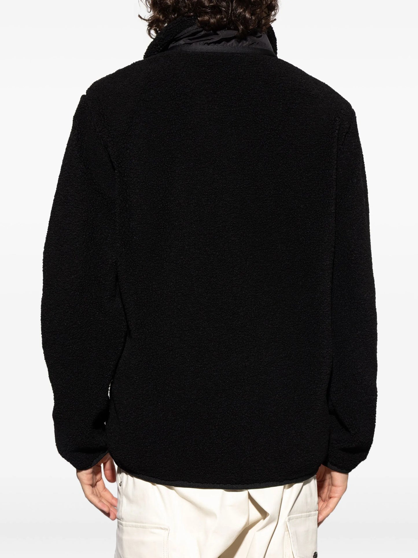 fleece patch-pocket sweater