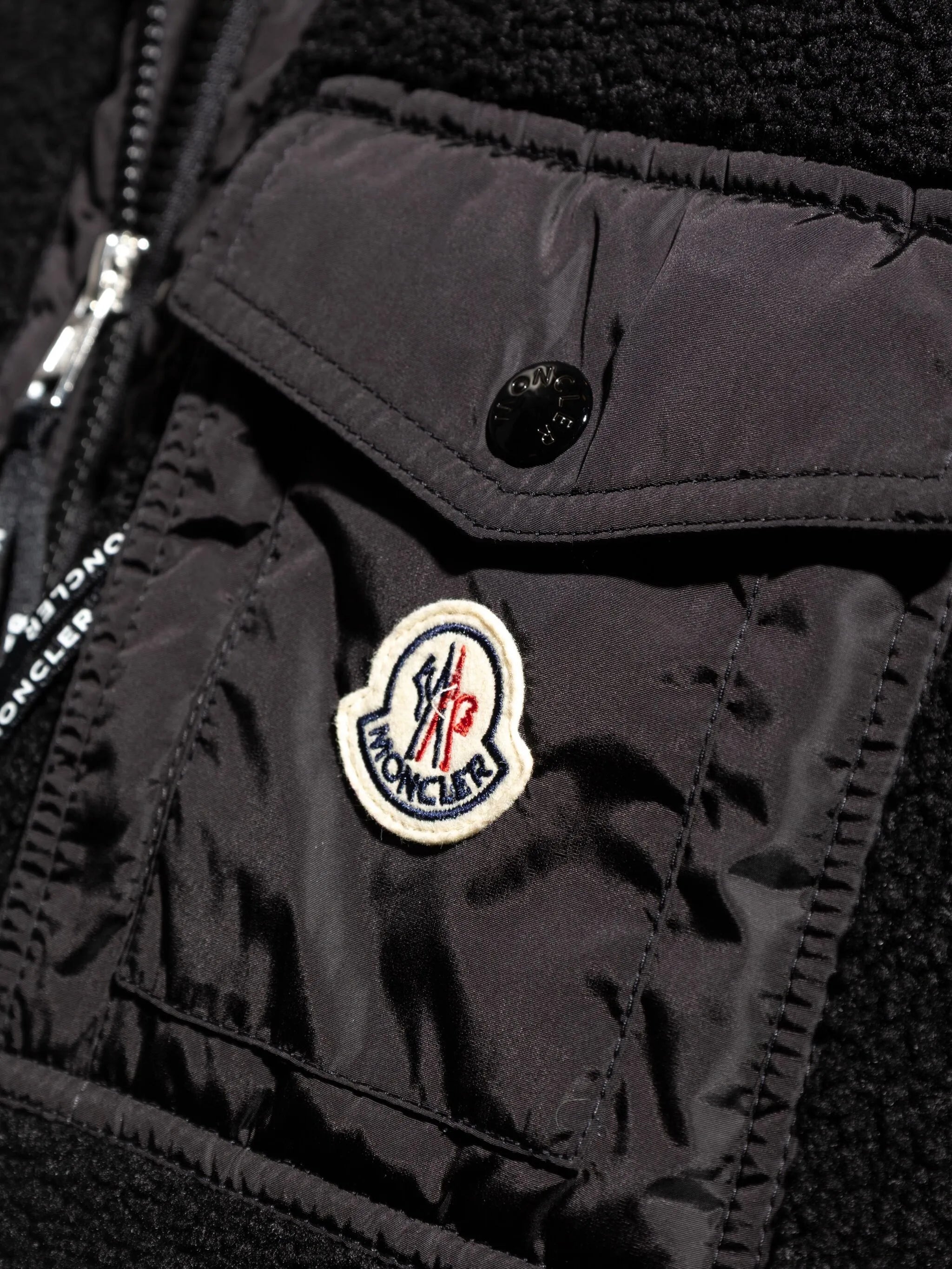 fleece patch-pocket sweater