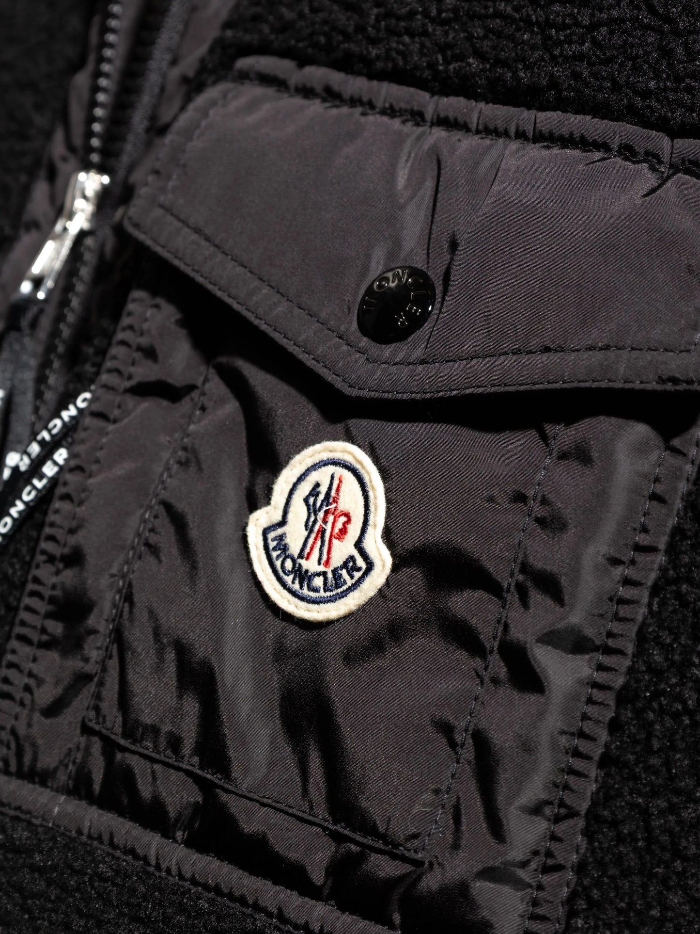 fleece patch-pocket sweater