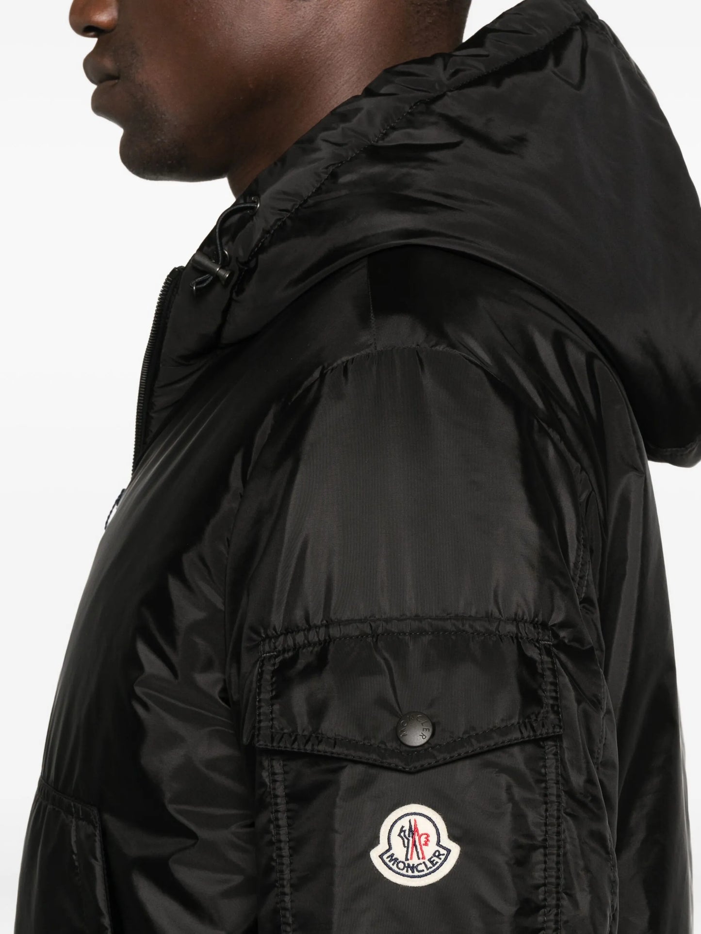 hooded zip-front jacket