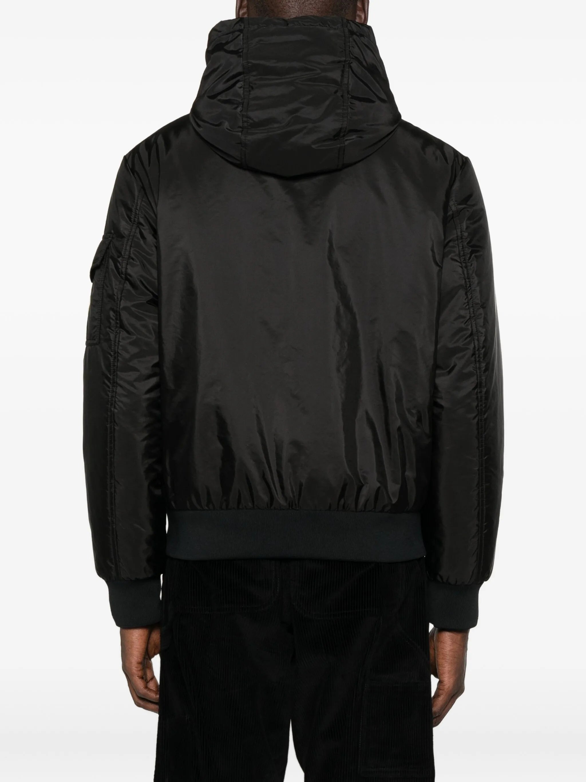 hooded zip-front jacket