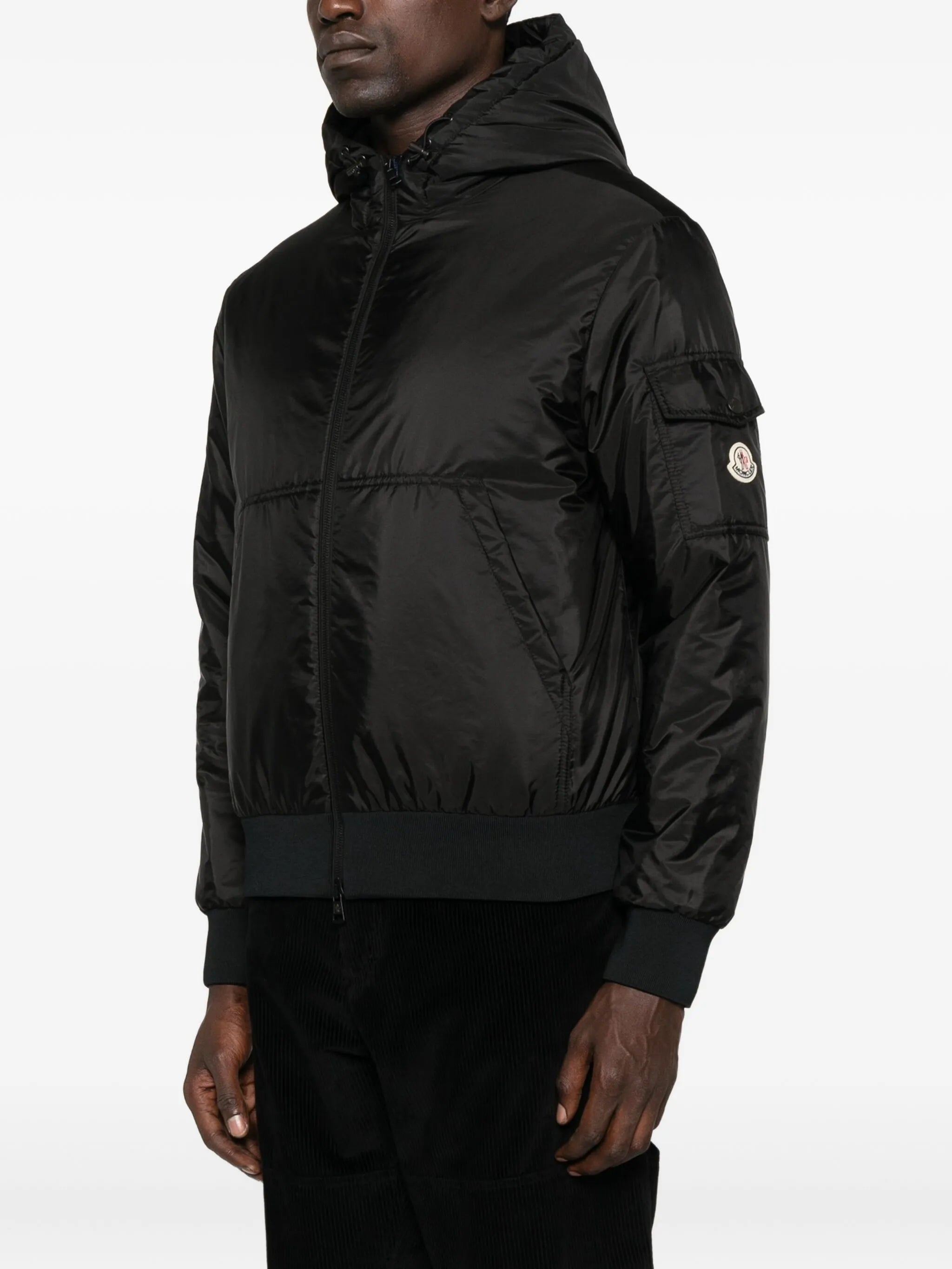 hooded zip-front jacket