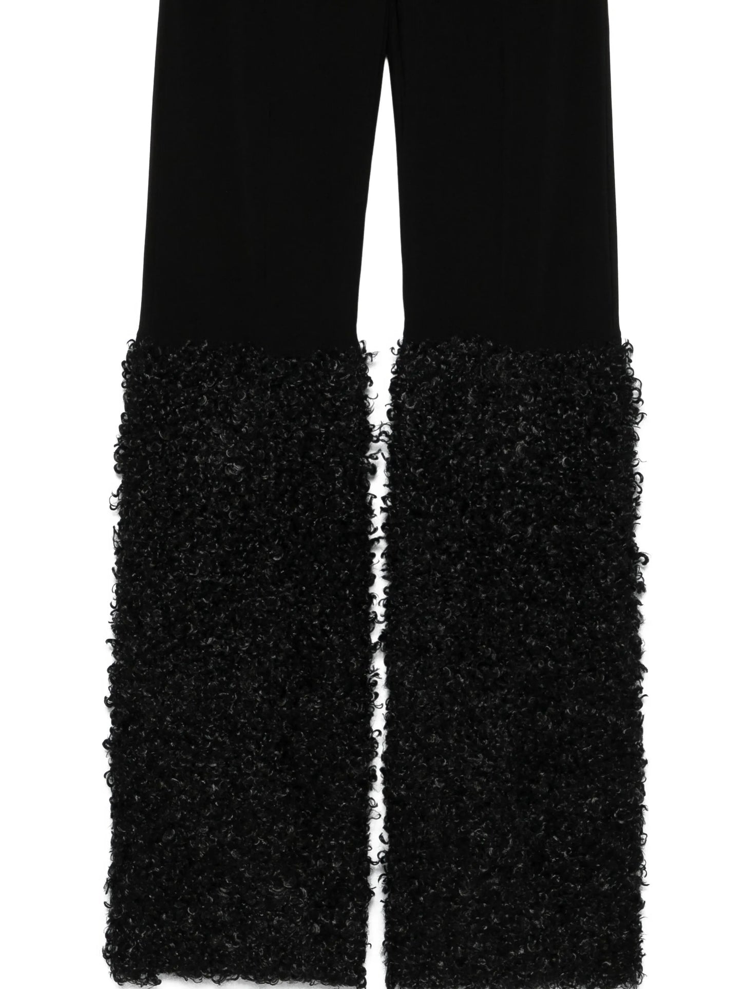faux-fur panelled leggings