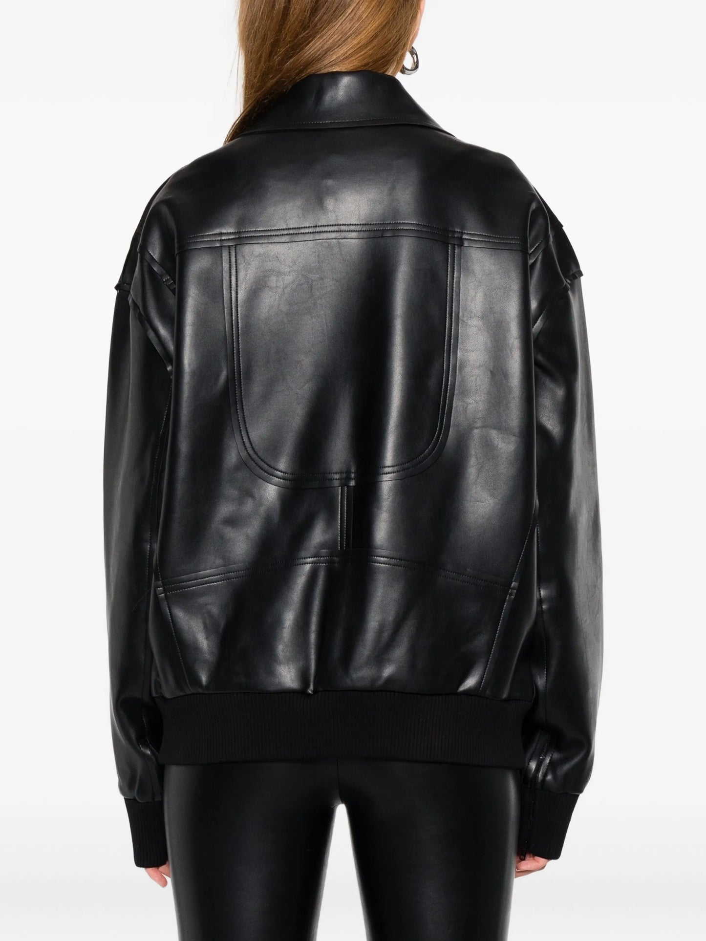 Norma faux-leather shirt jacket