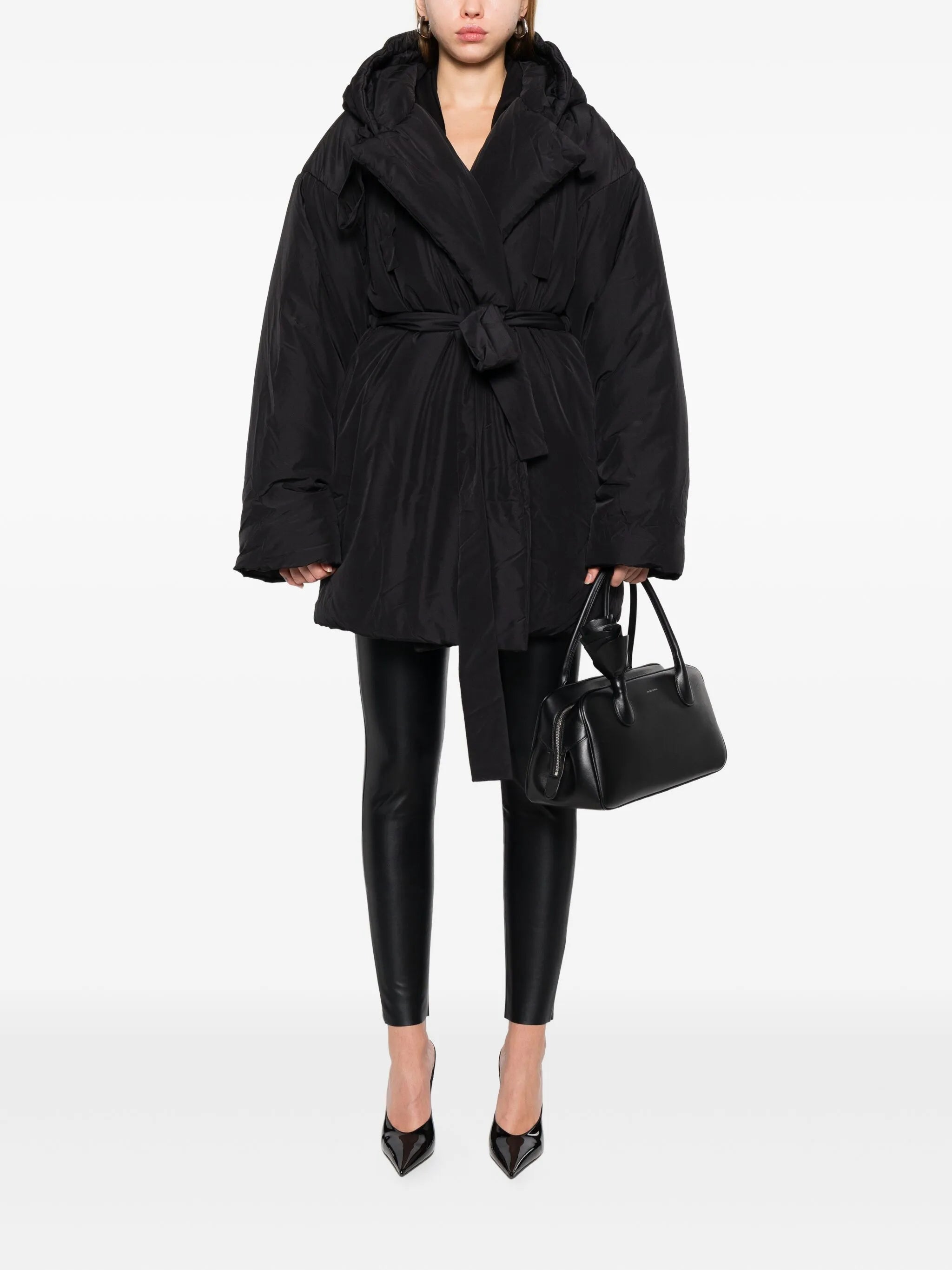 belted oversized coat