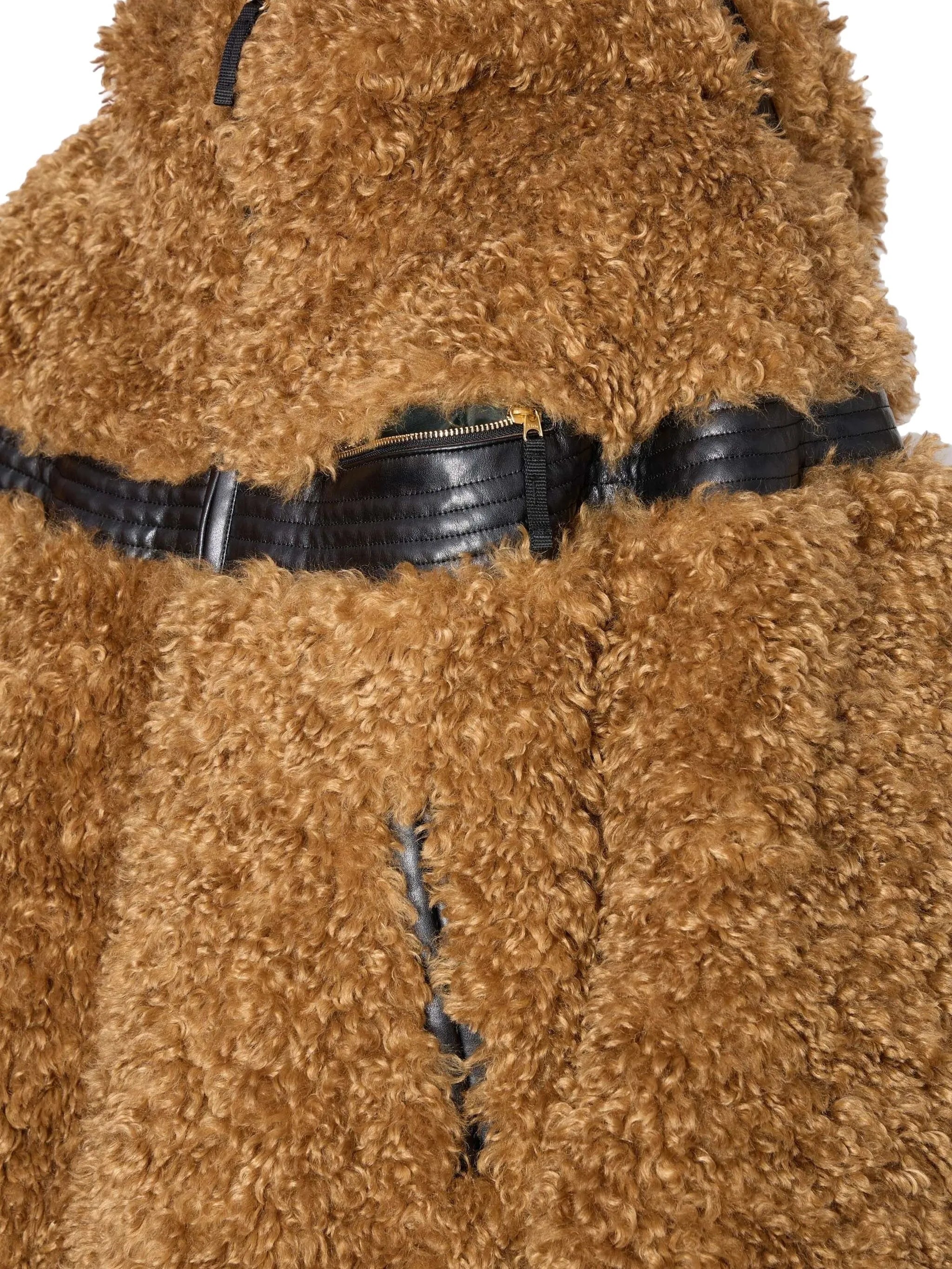 leather-trimmed jacket