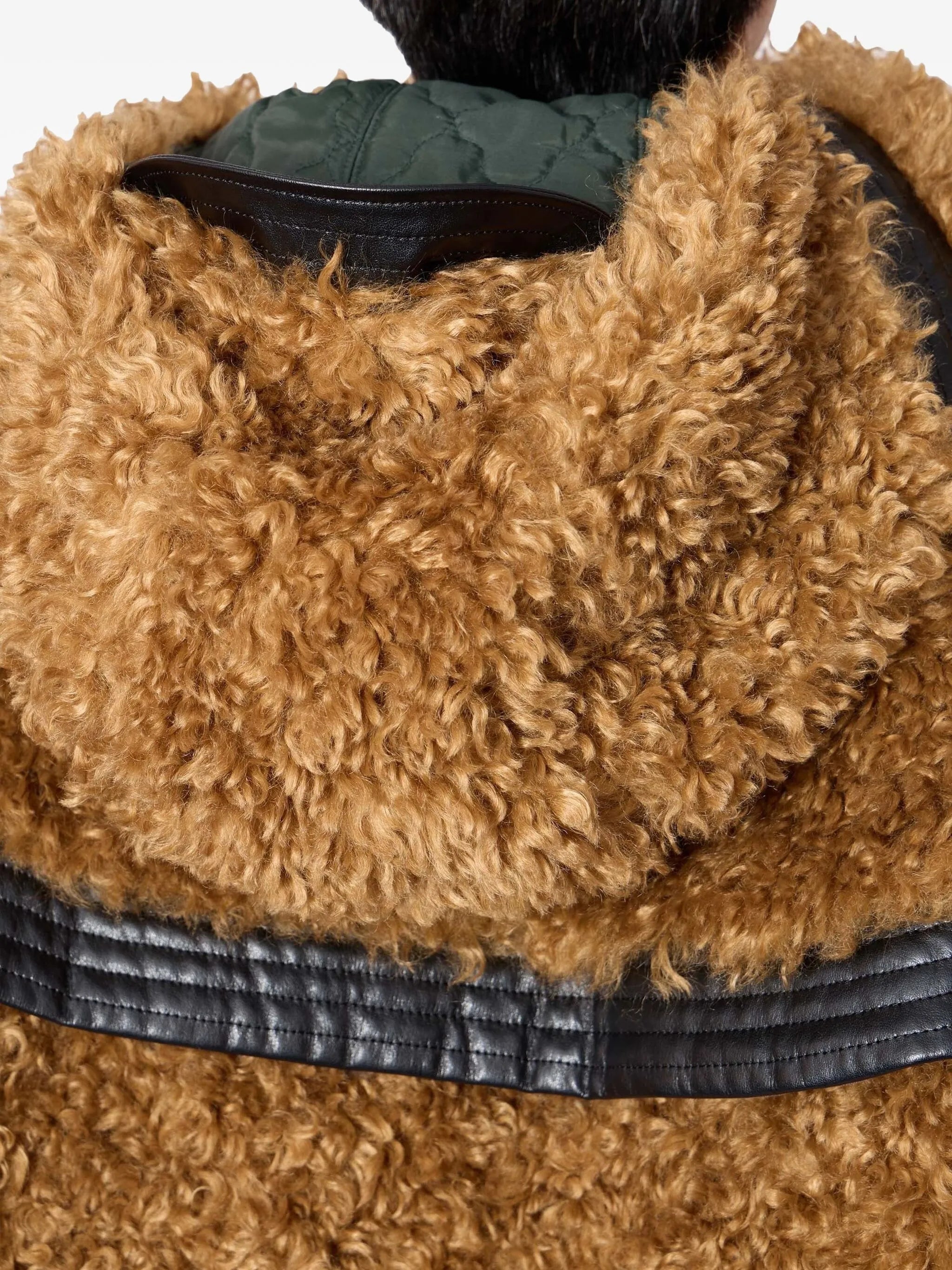 leather-trimmed jacket