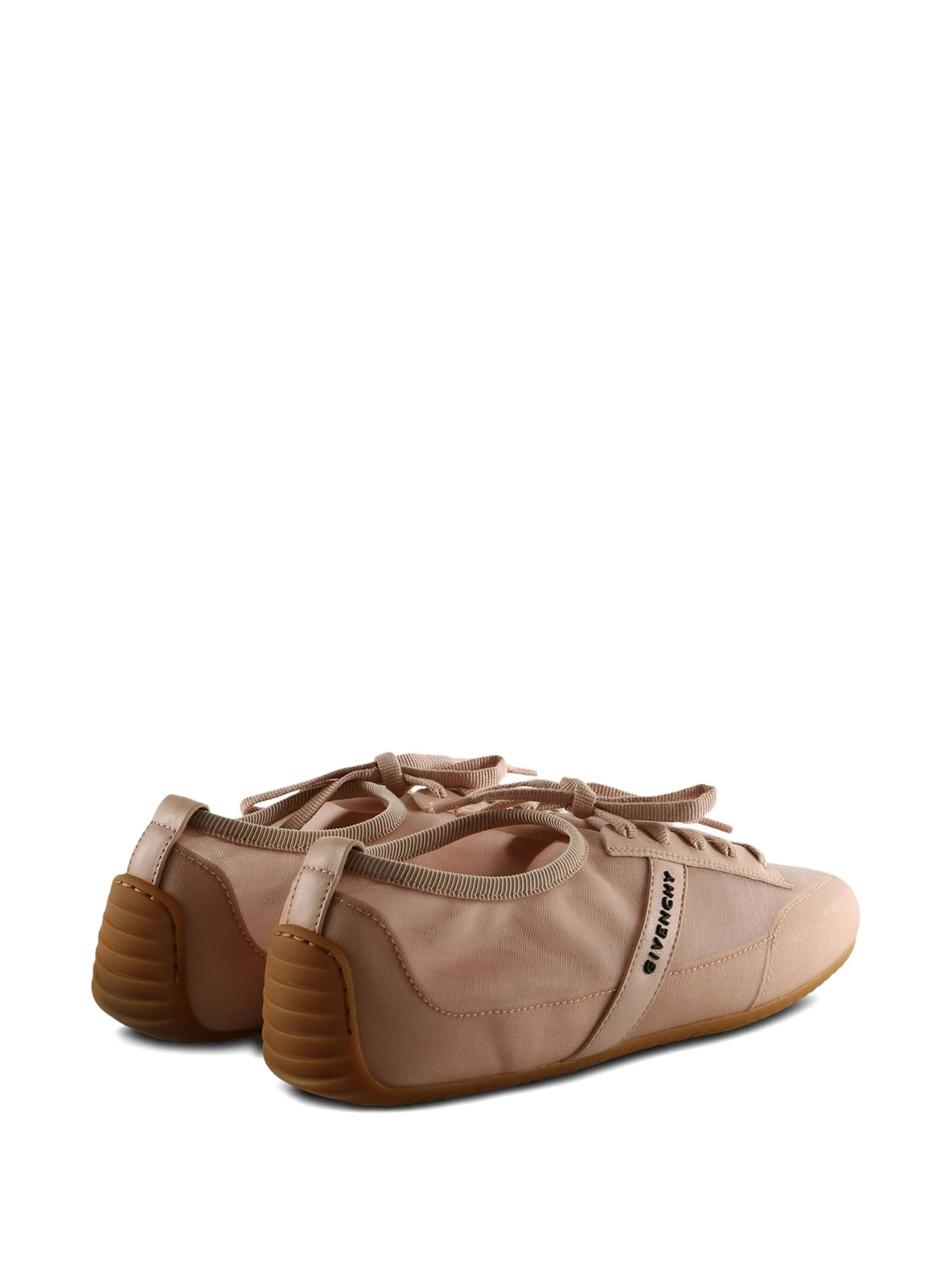 slim sneakers in transparent mesh and leather