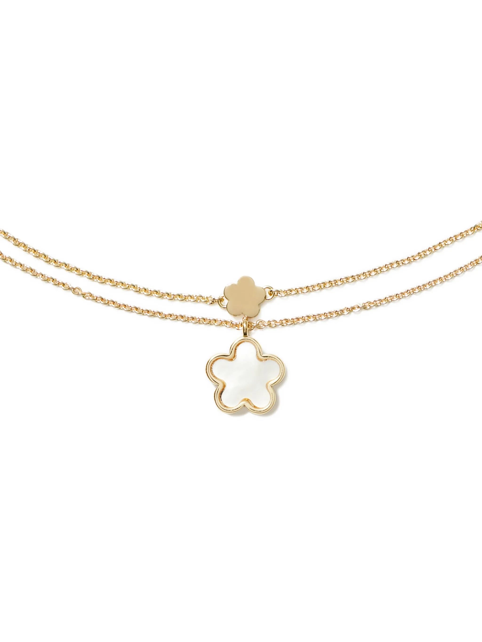 Kira flower-embellished layered necklace