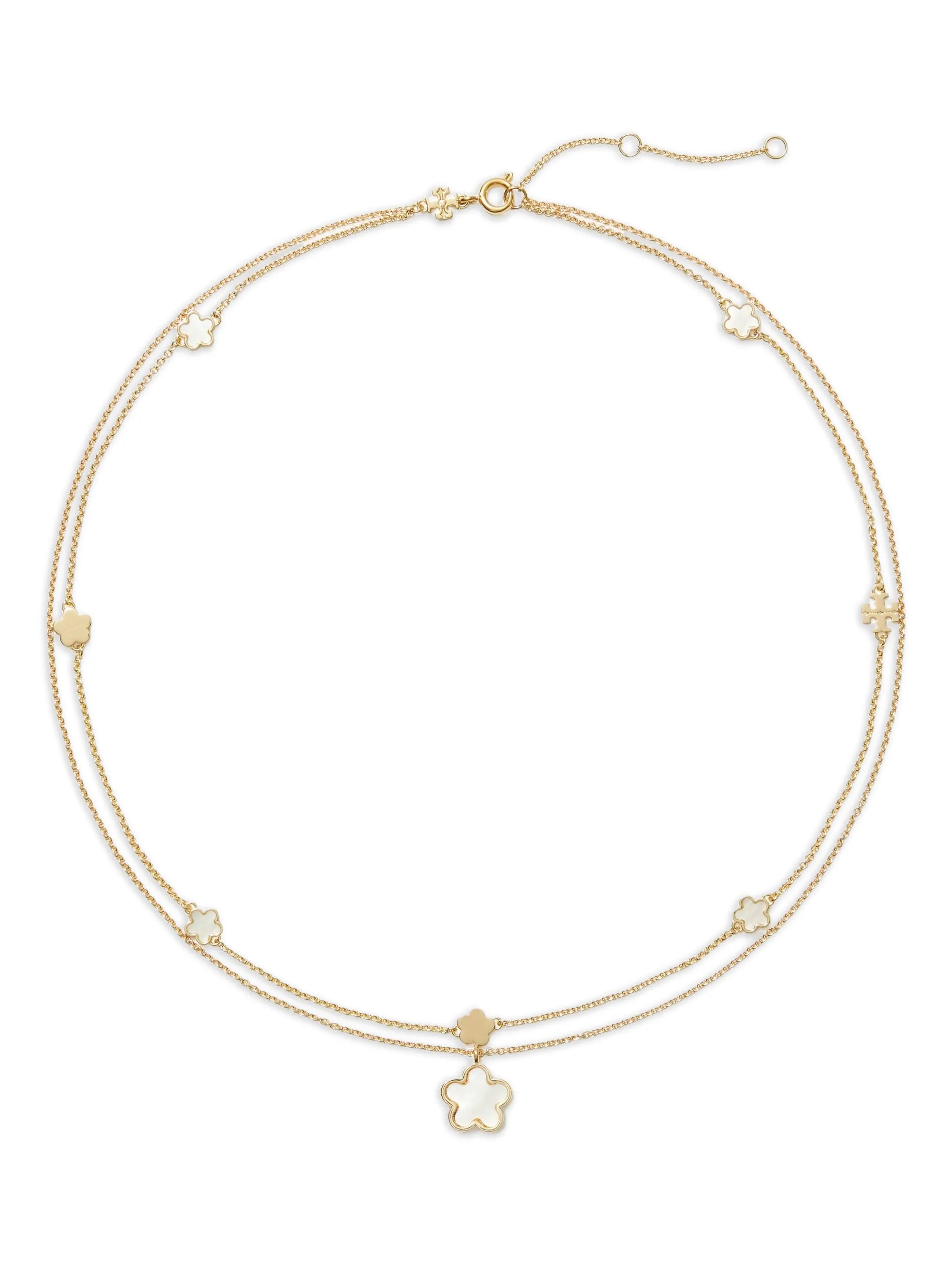 Kira flower-embellished layered necklace