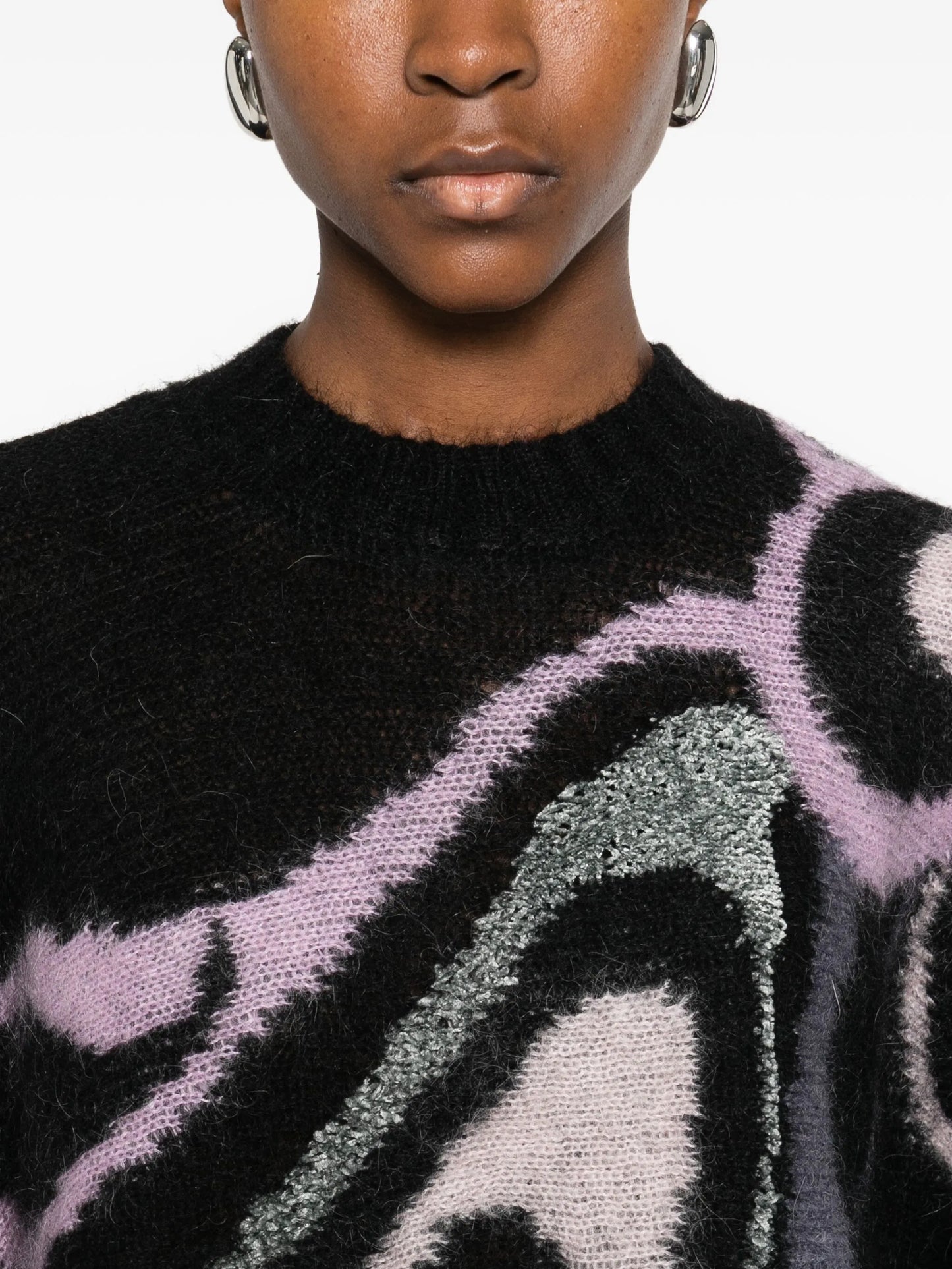 Marmo-print cropped sweater