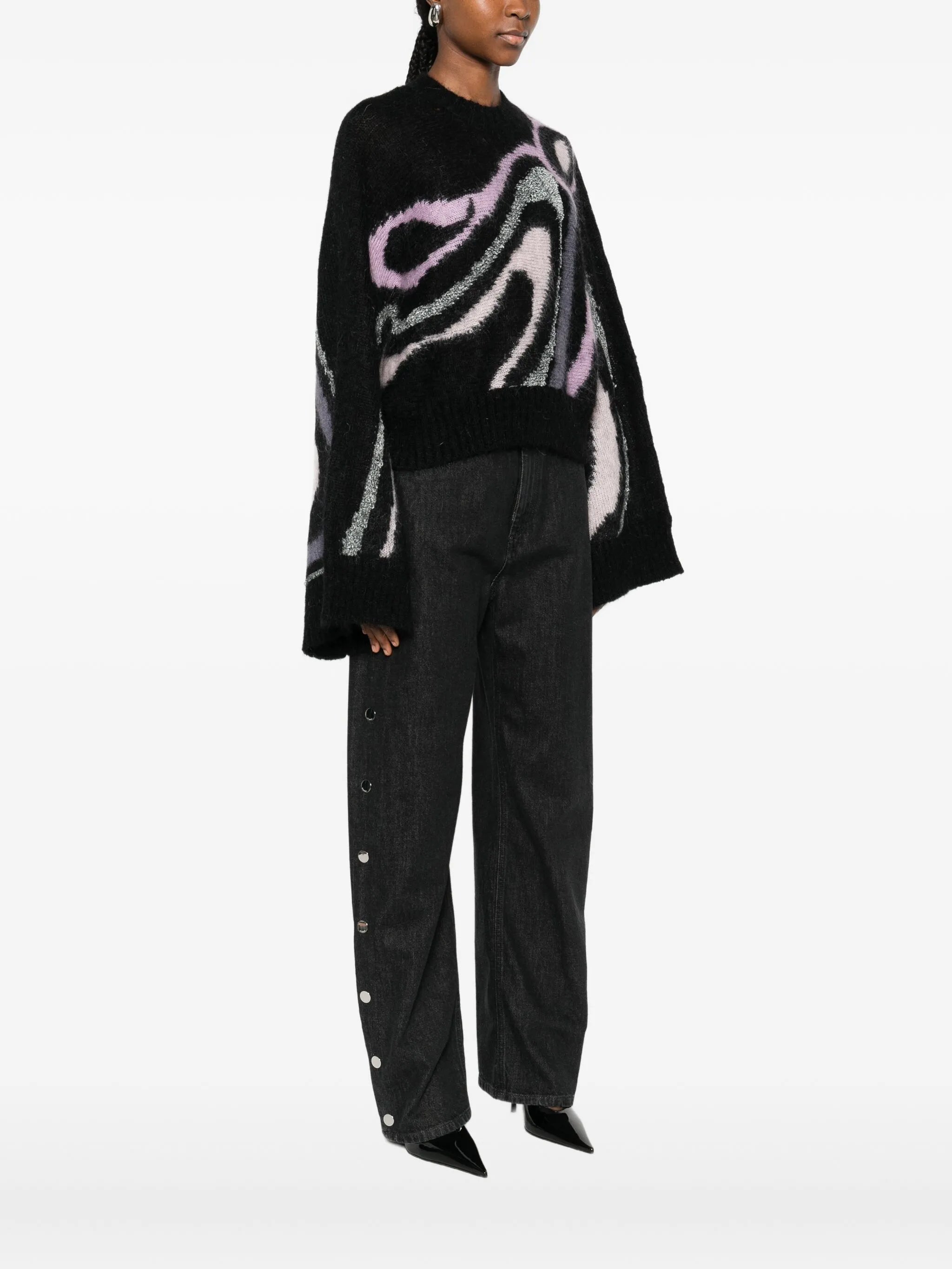 Aline graphic-print crew-neck sweater