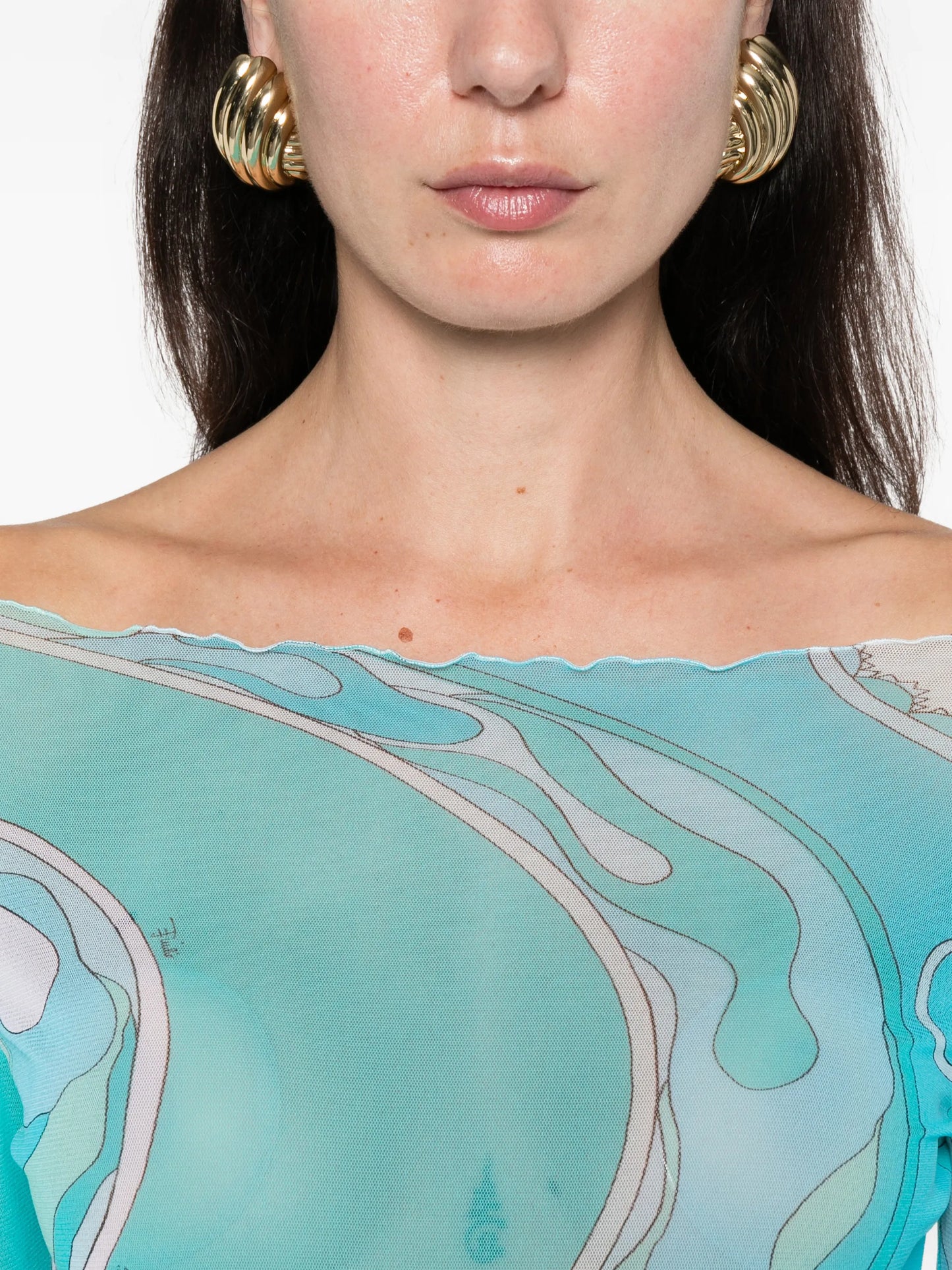 Orchidee-print maxi dress