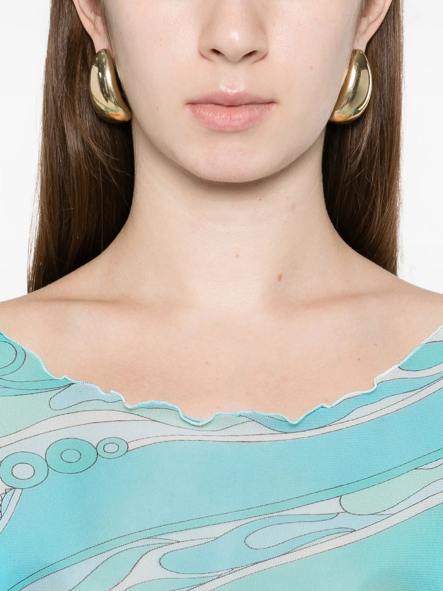 Orchidee-print boat-neck long-sleeve top