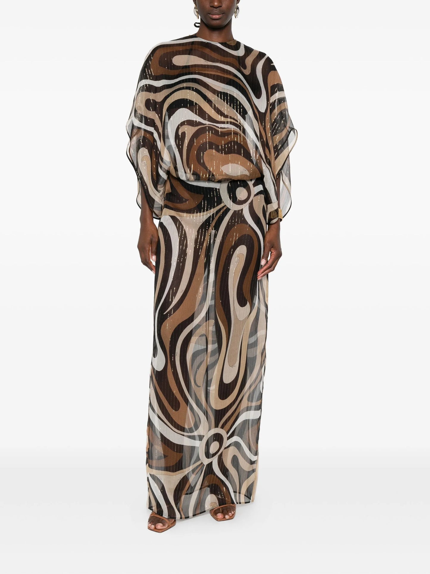 puffy-sleeve maxi dress