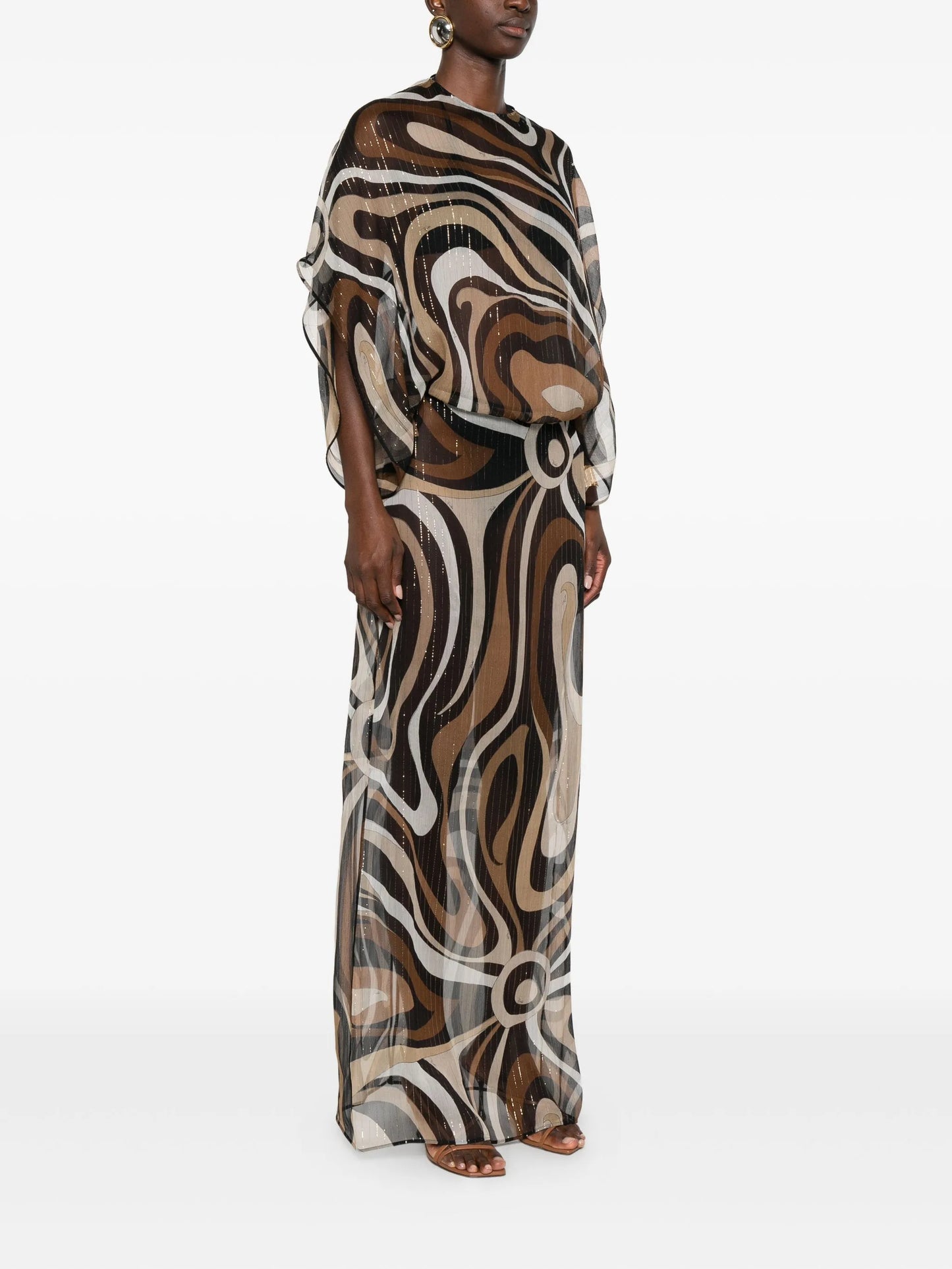 puffy-sleeve maxi dress