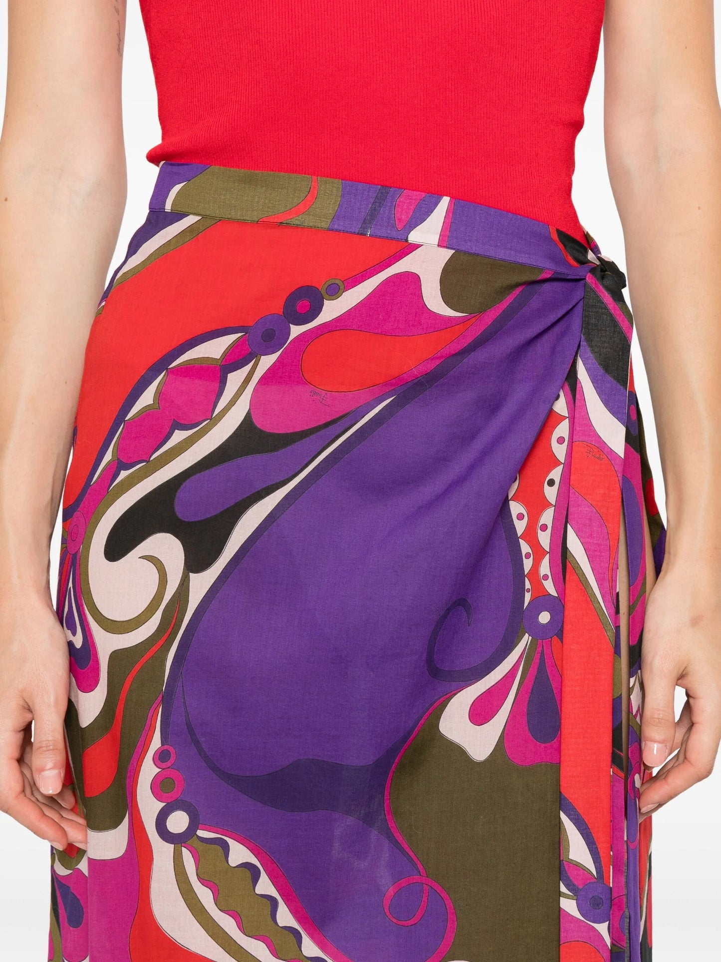 orchidee-print pareo skirt