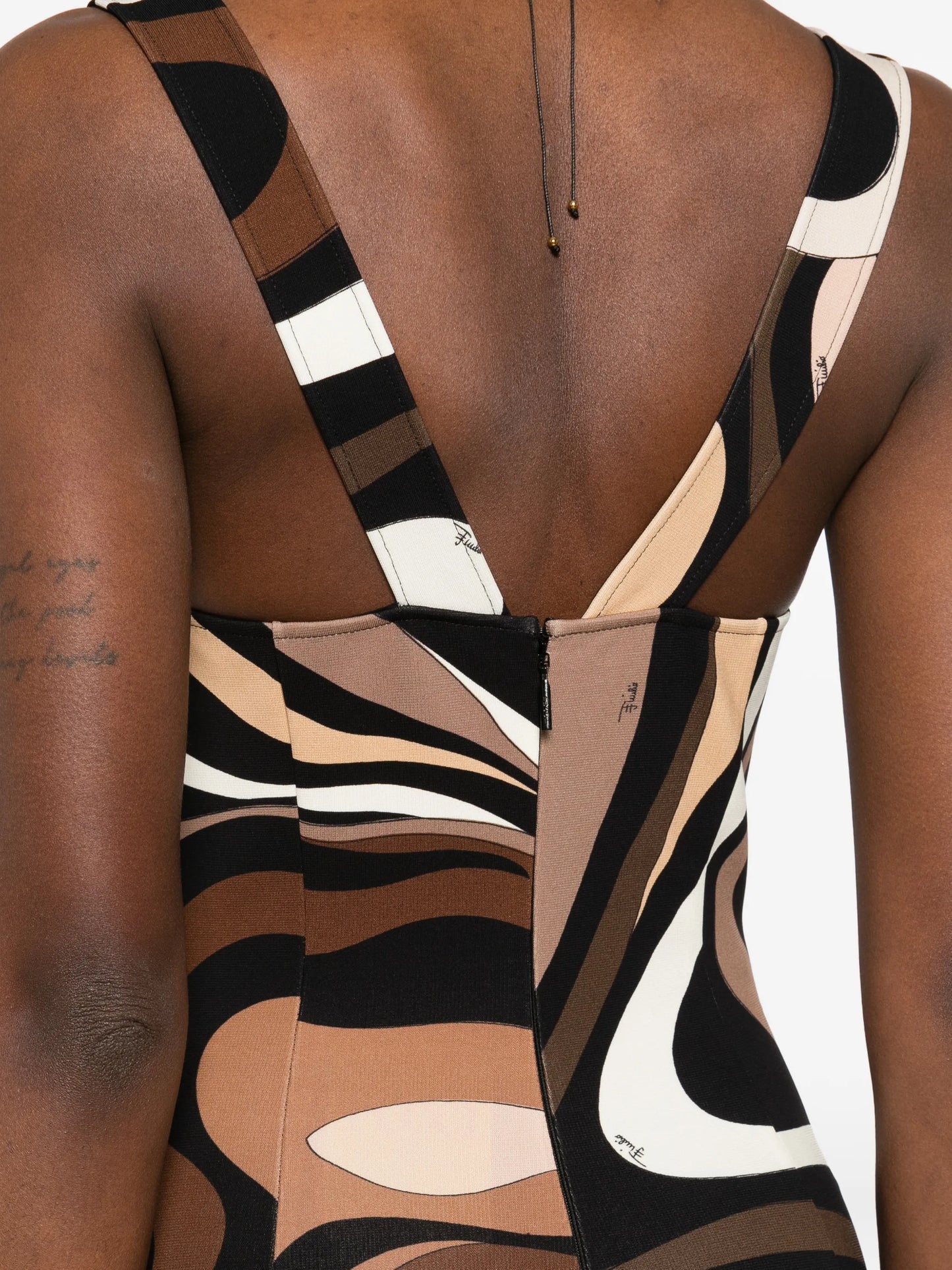 square-neck print mini dress