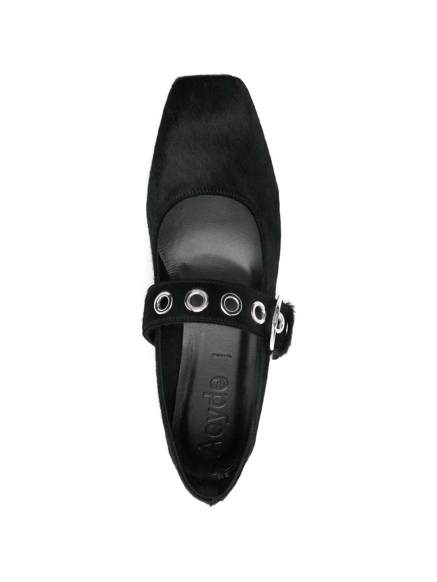 Uma eyelet ponyhair ballerinas