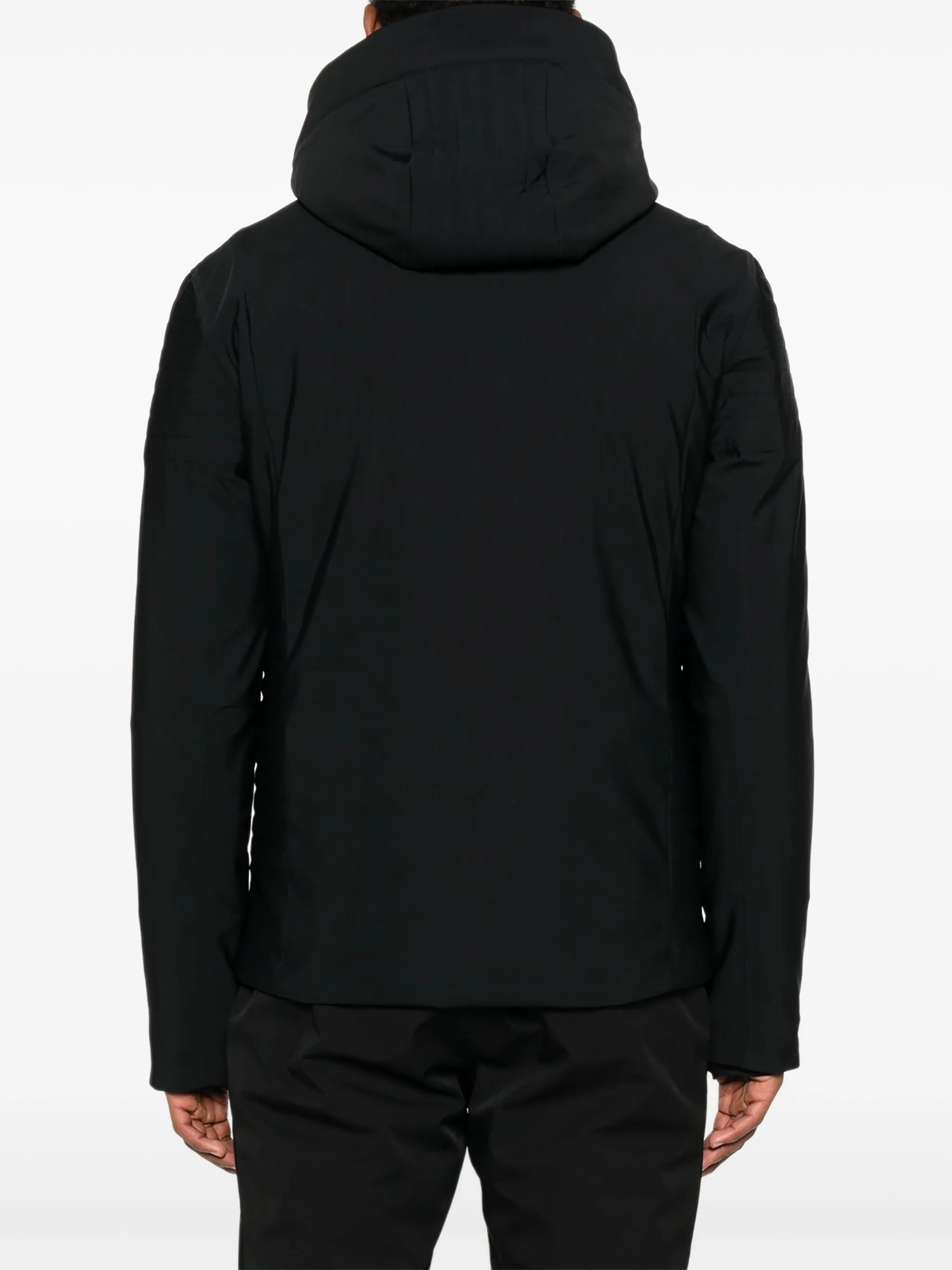 hooded zip-front ski jacket