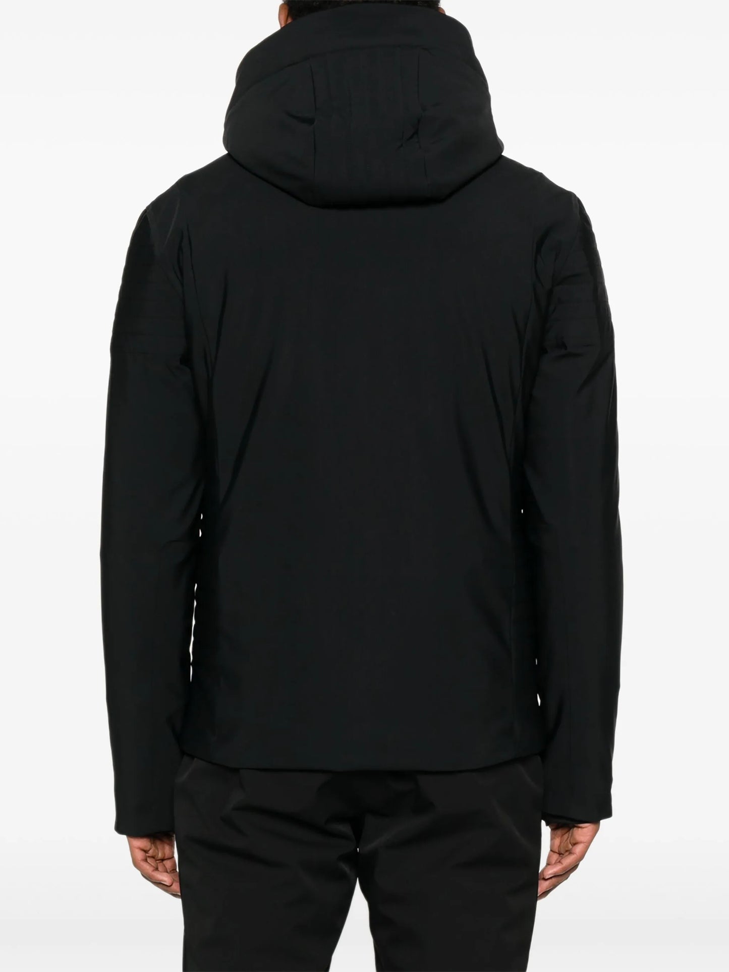 hooded zip-front ski jacket