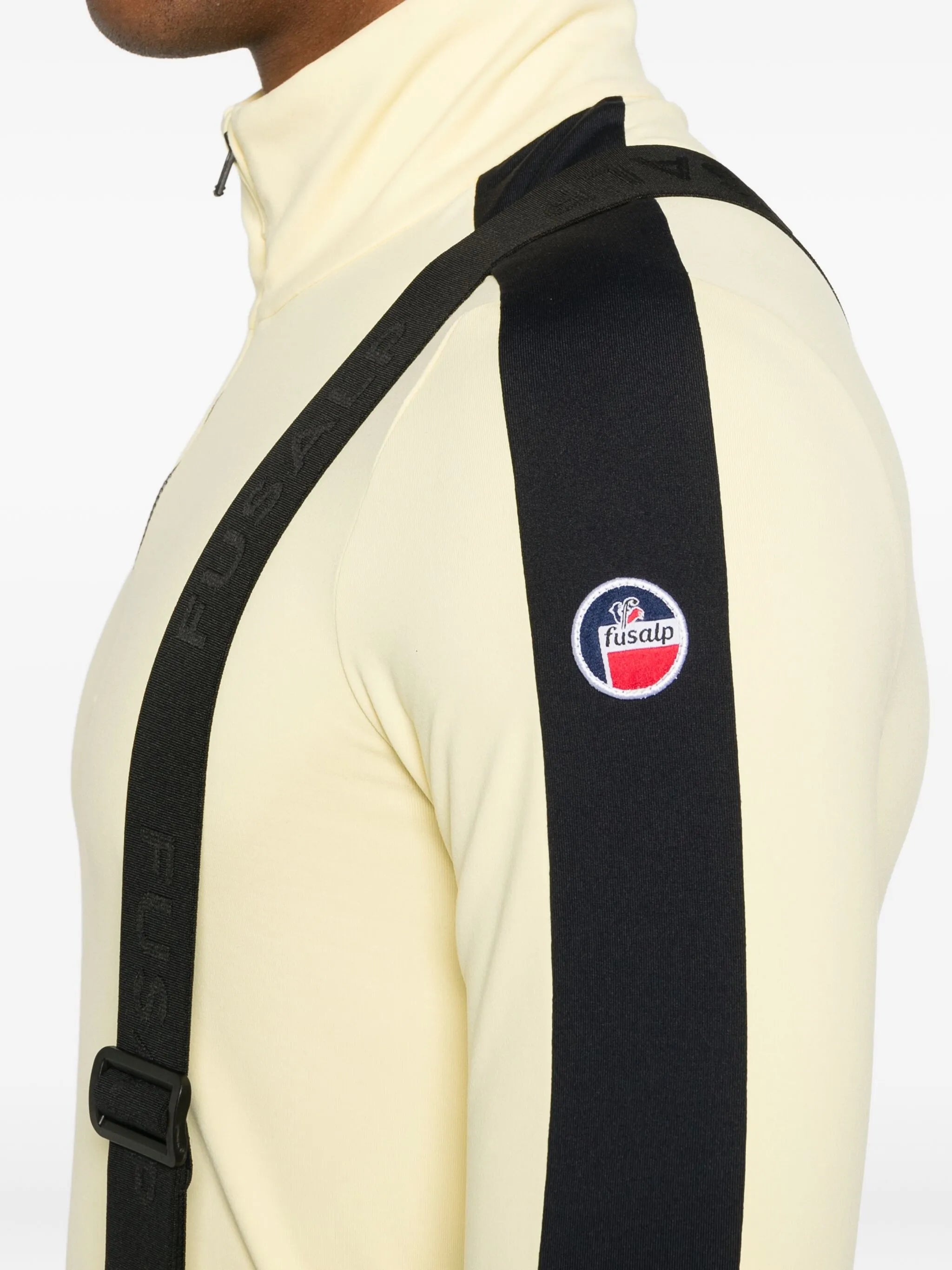 half-zip panelled top